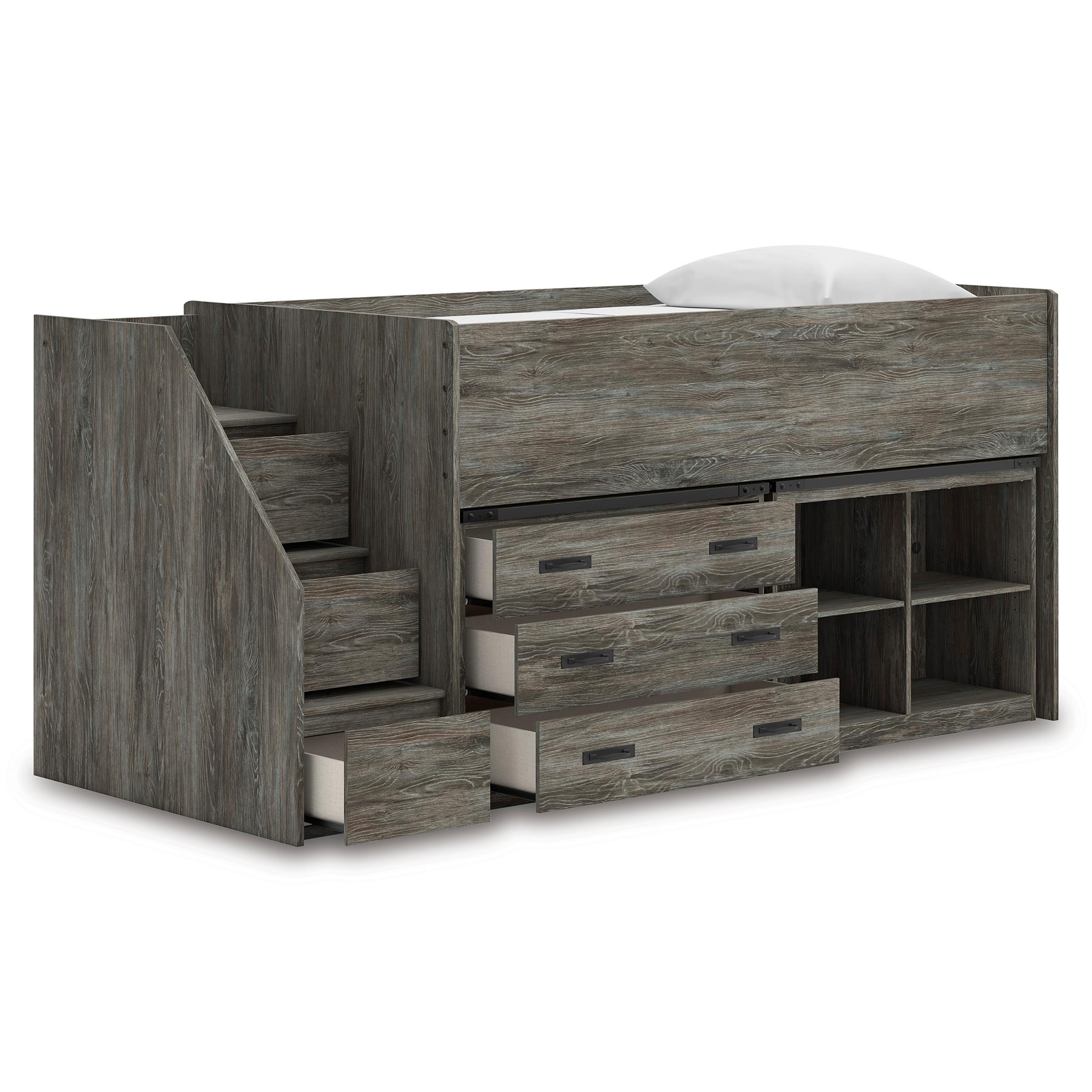 Signature Design by Ashley Frandern B4480B16 Twin Loft Bed with Bookcase and Drawer Storage - Image 2