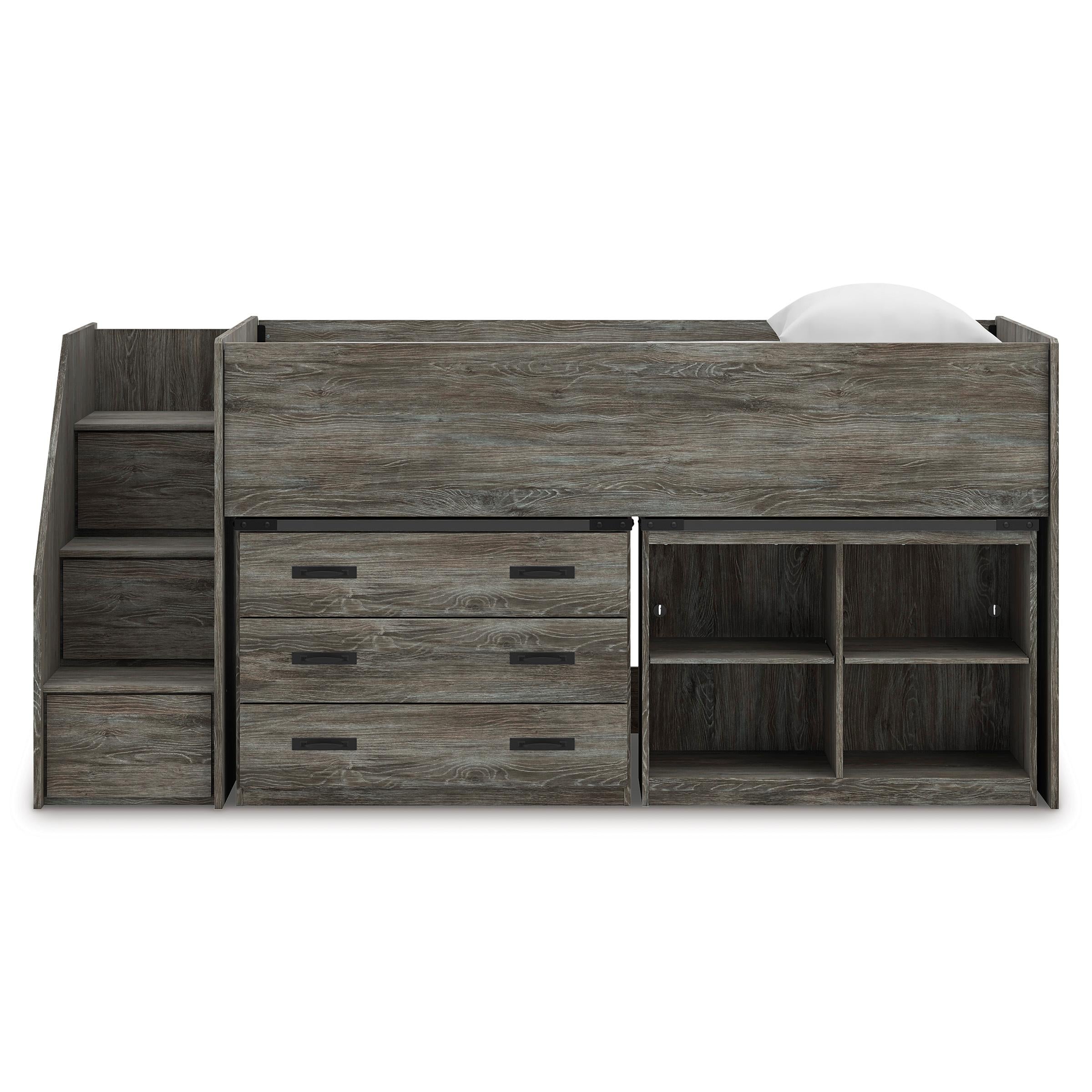 Signature Design by Ashley Frandern B4480B16 Twin Loft Bed with Bookcase and Drawer Storage - Image 3
