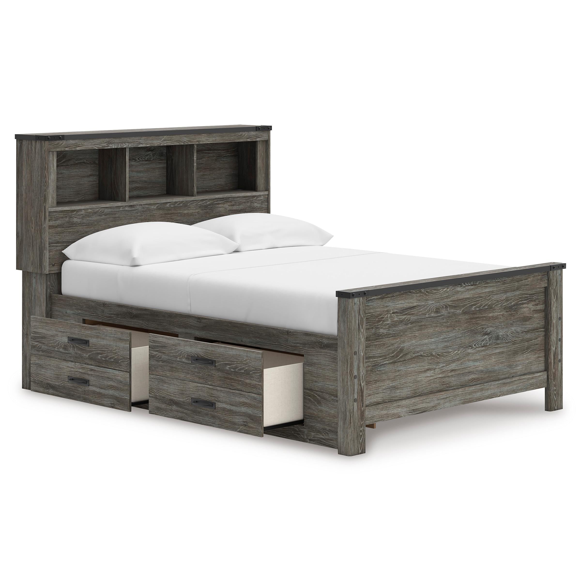 Signature Design by Ashley Frandern B4480B9 Full Bookcase Panel Bed with Storage - Image 2