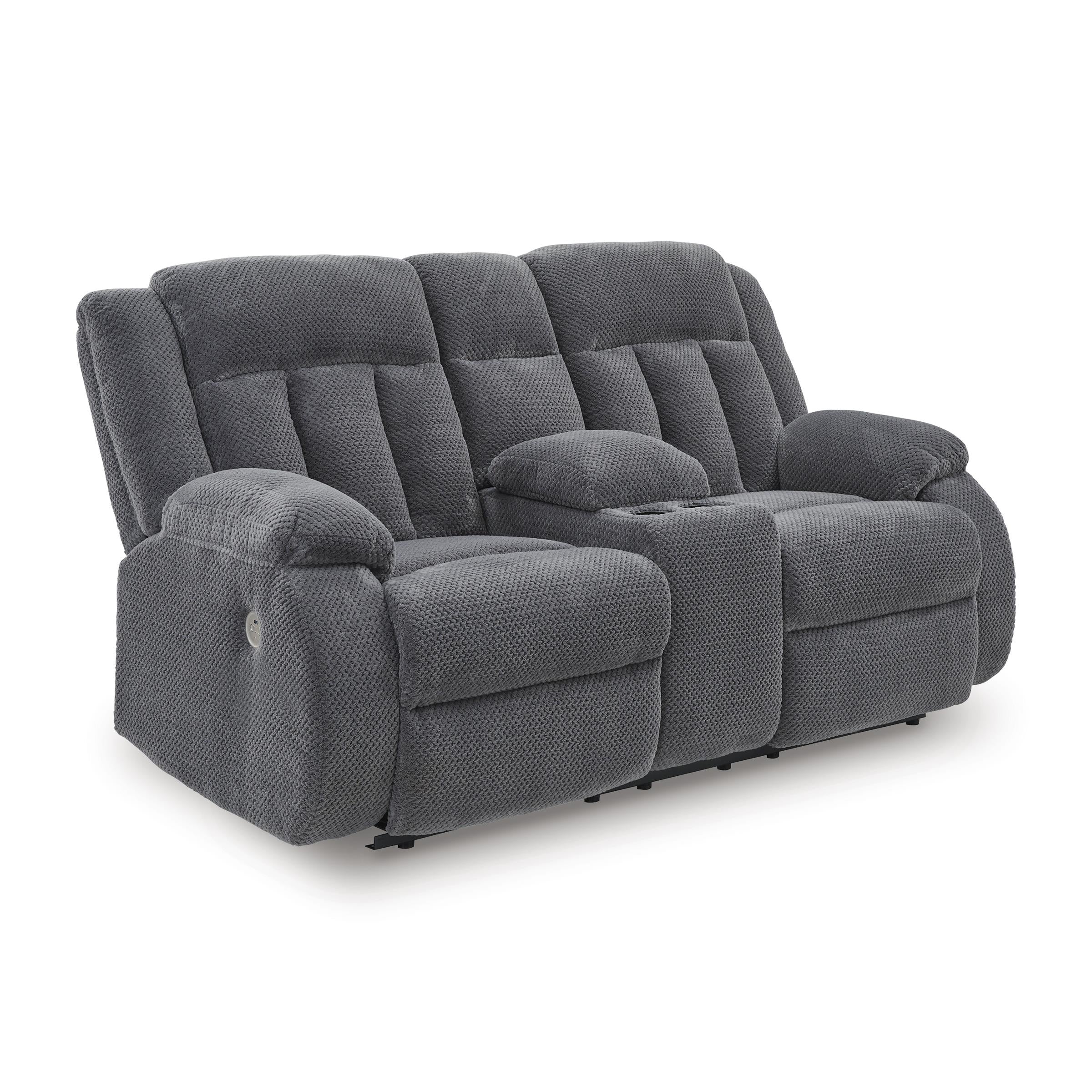 Signature Design by Ashley Observation PC2140596 Double Reclining Power Loveseat with Console