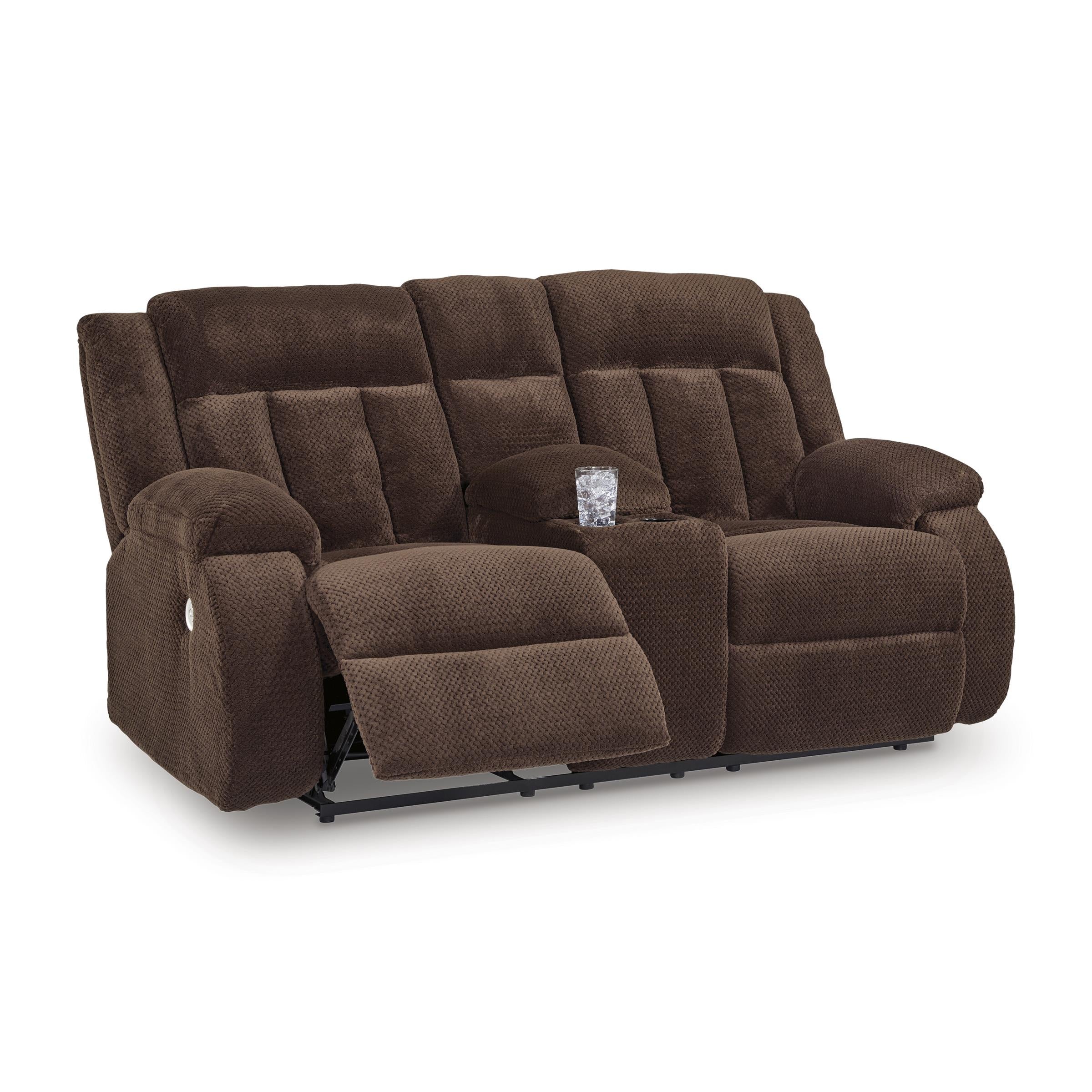 Signature Design by Ashley Free Wake PC2140696 Double Reclining Power Loveseat with Console - Image 1