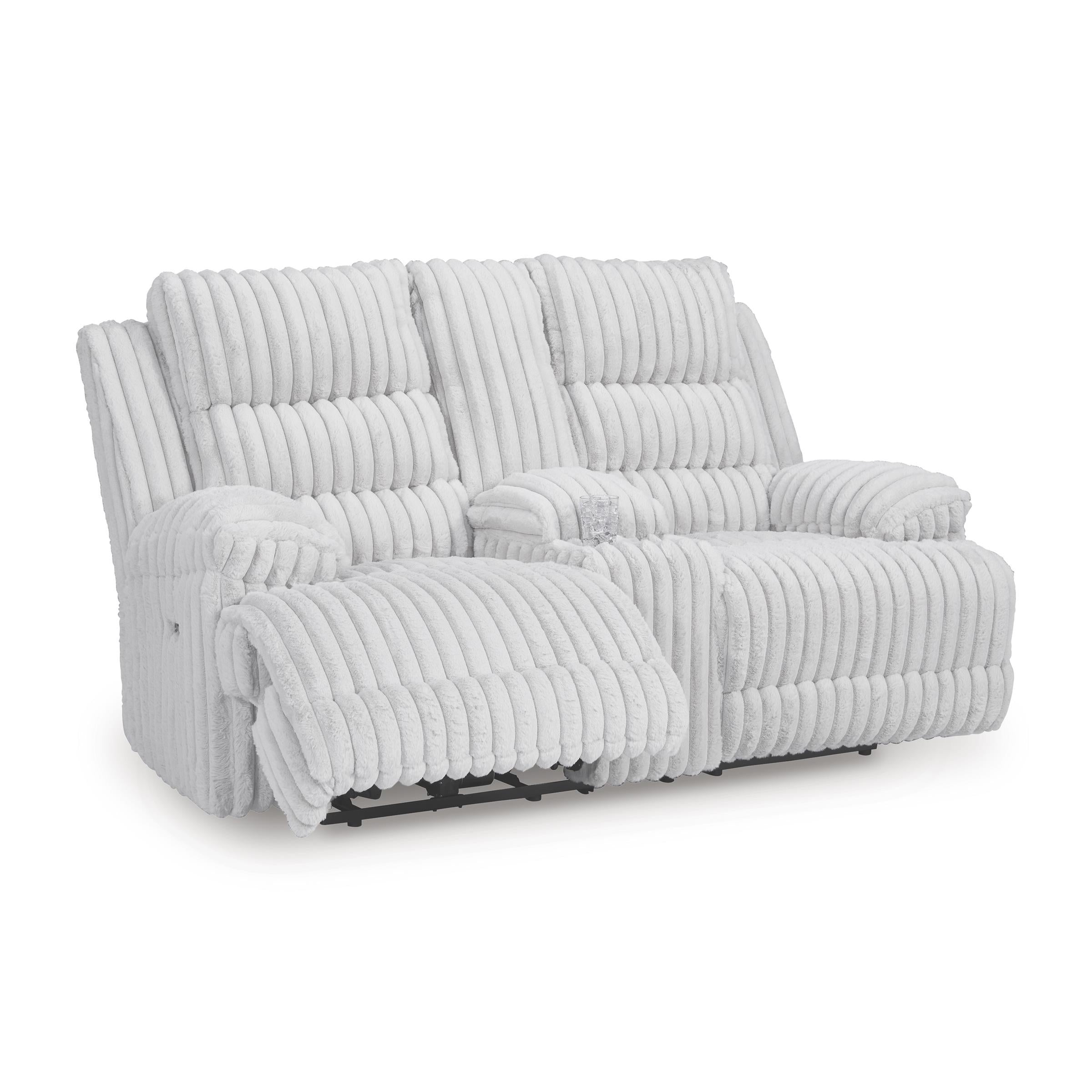 Signature Design by Ashley Rhines Falls PC4280496 Double Reclining Power Loveseat with Console - Image 2