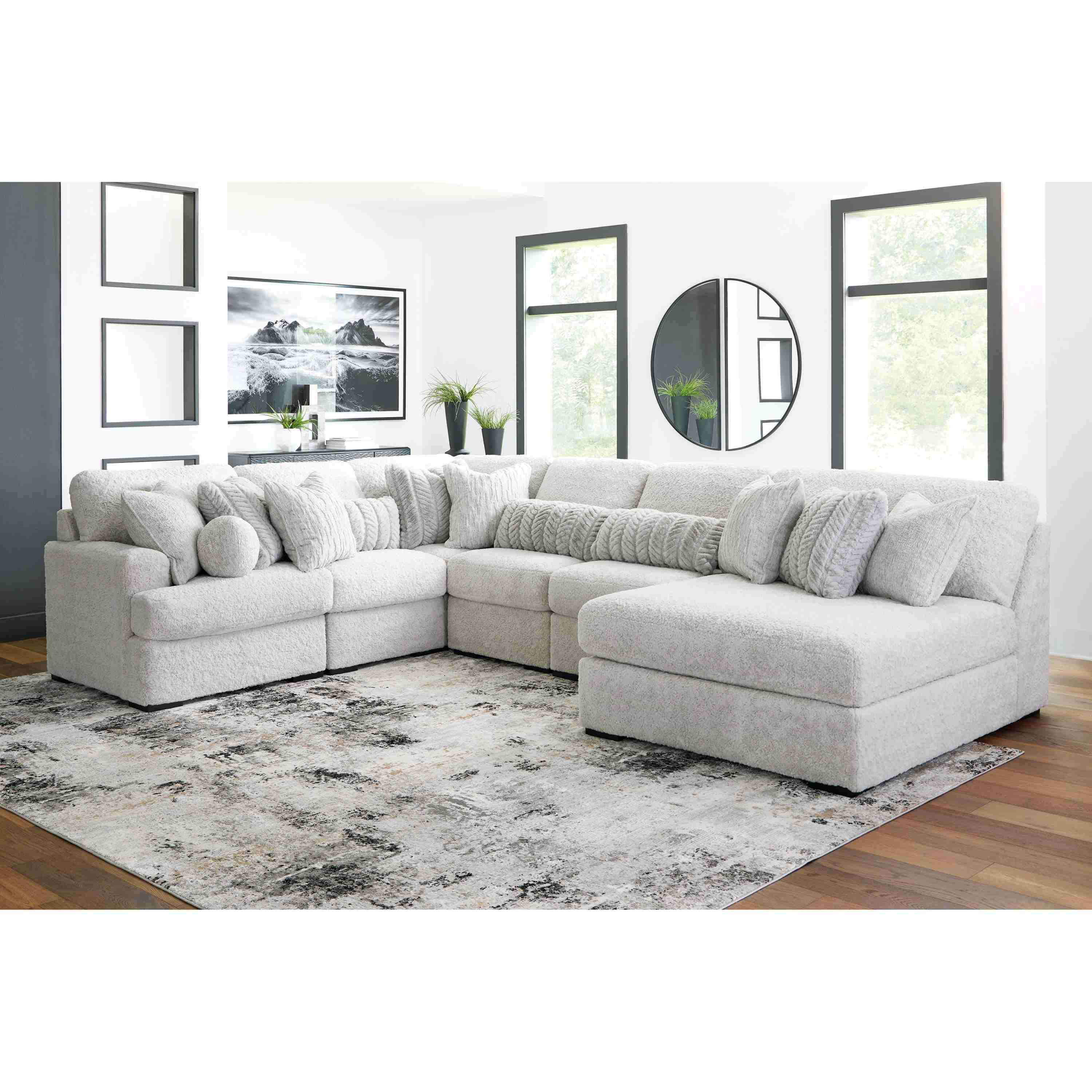 Signature Design by Ashley Cuddle Plush PC59106S3 6 pc Sectional with Chaise - Image 2