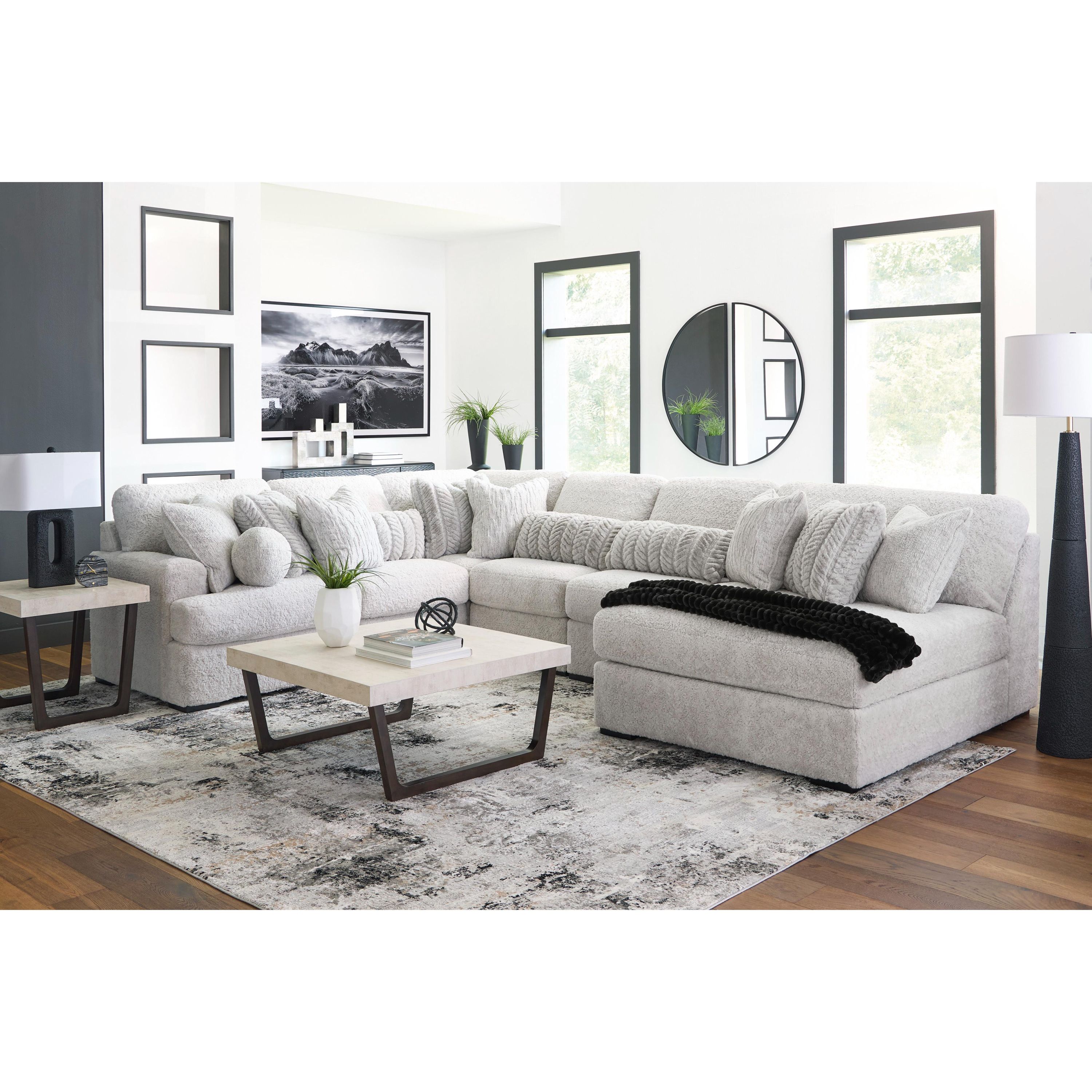 Signature Design by Ashley Cuddle Plush PC59106S3 6 pc Sectional with Chaise - Image 3