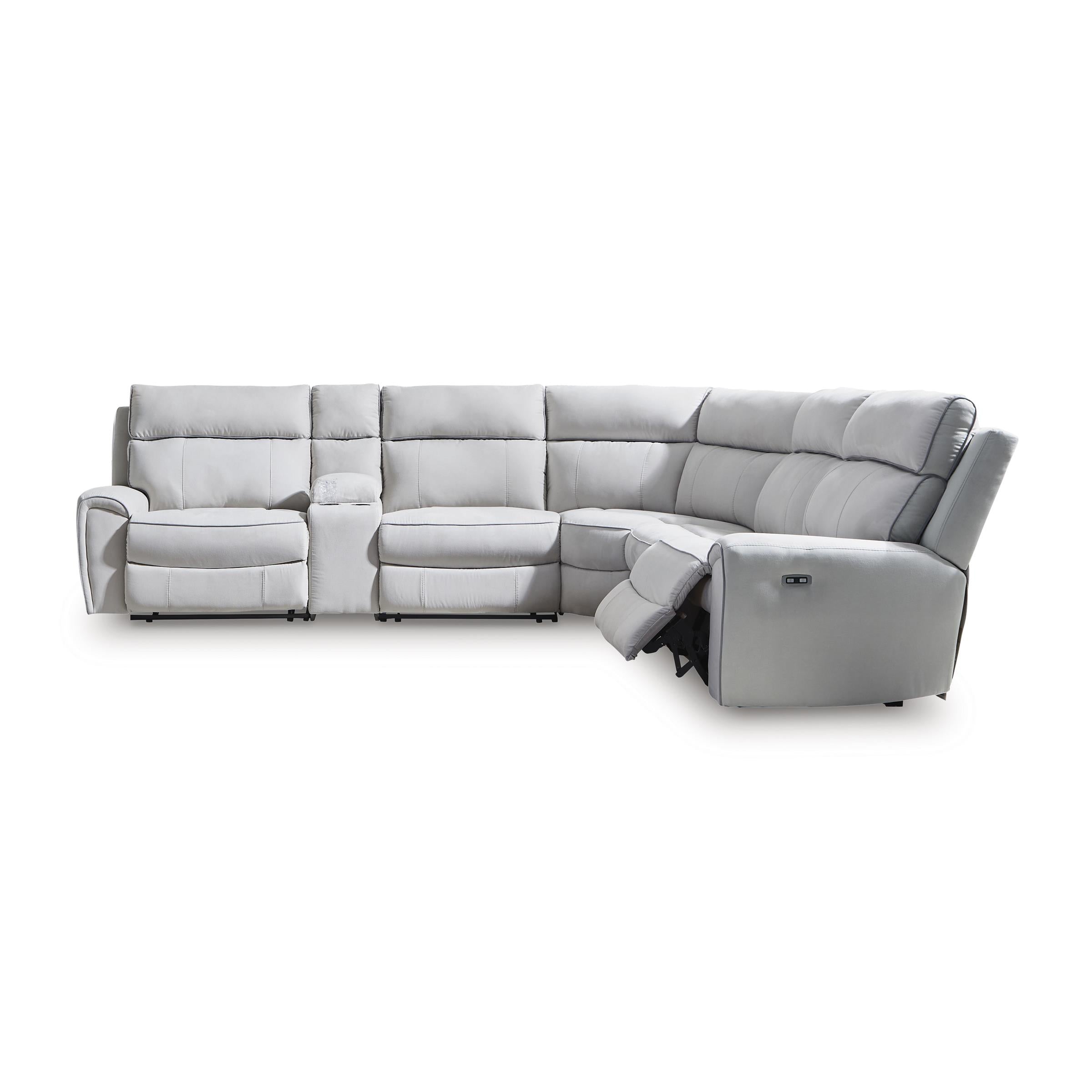 Signature Design by Ashley Social Pointe PC98802S36 6 pc Reclining Sectional with Storage Console - Image 1