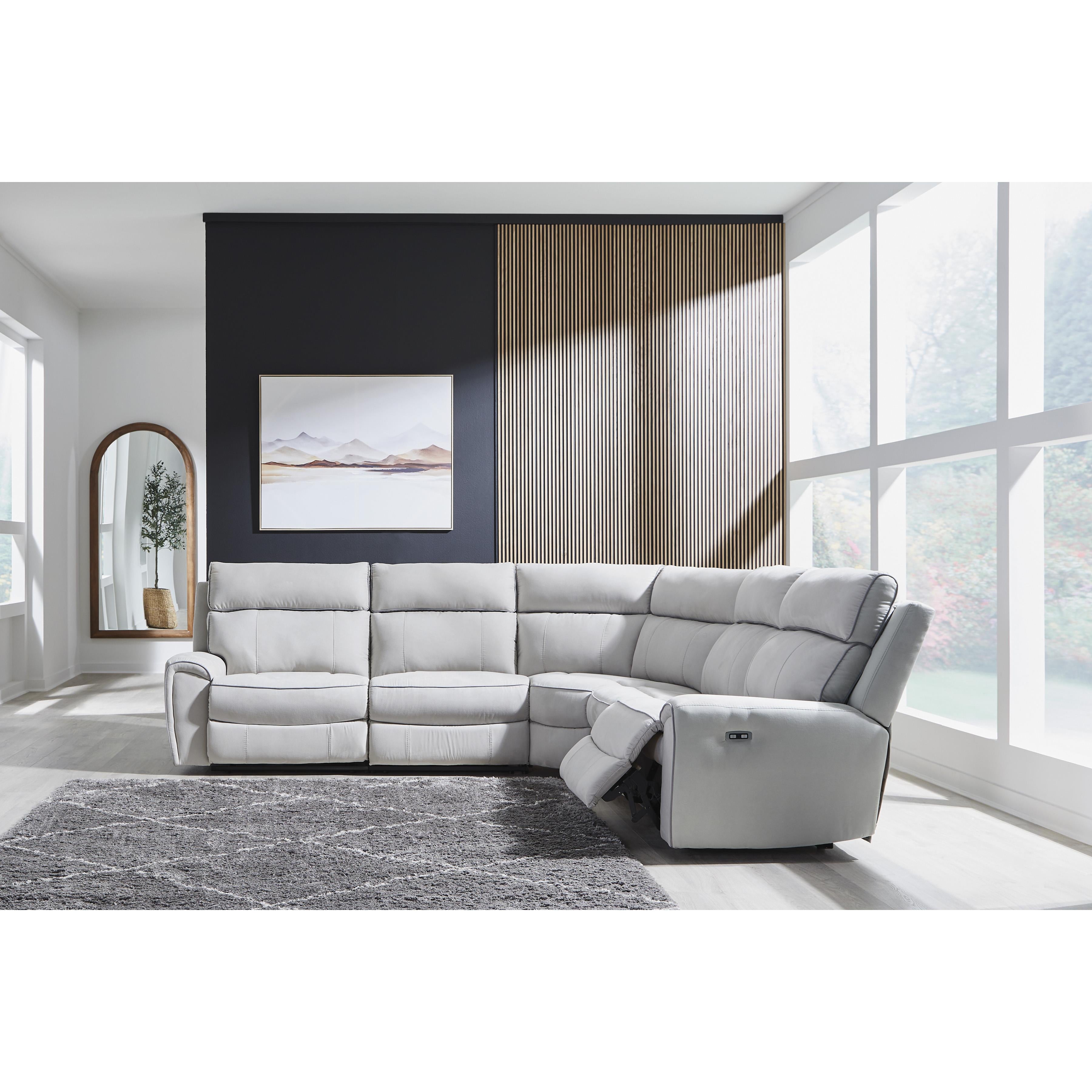 Signature Design by Ashley Social Pointe PC98802S8 5 pc Power Reclining Sectional - Image 2