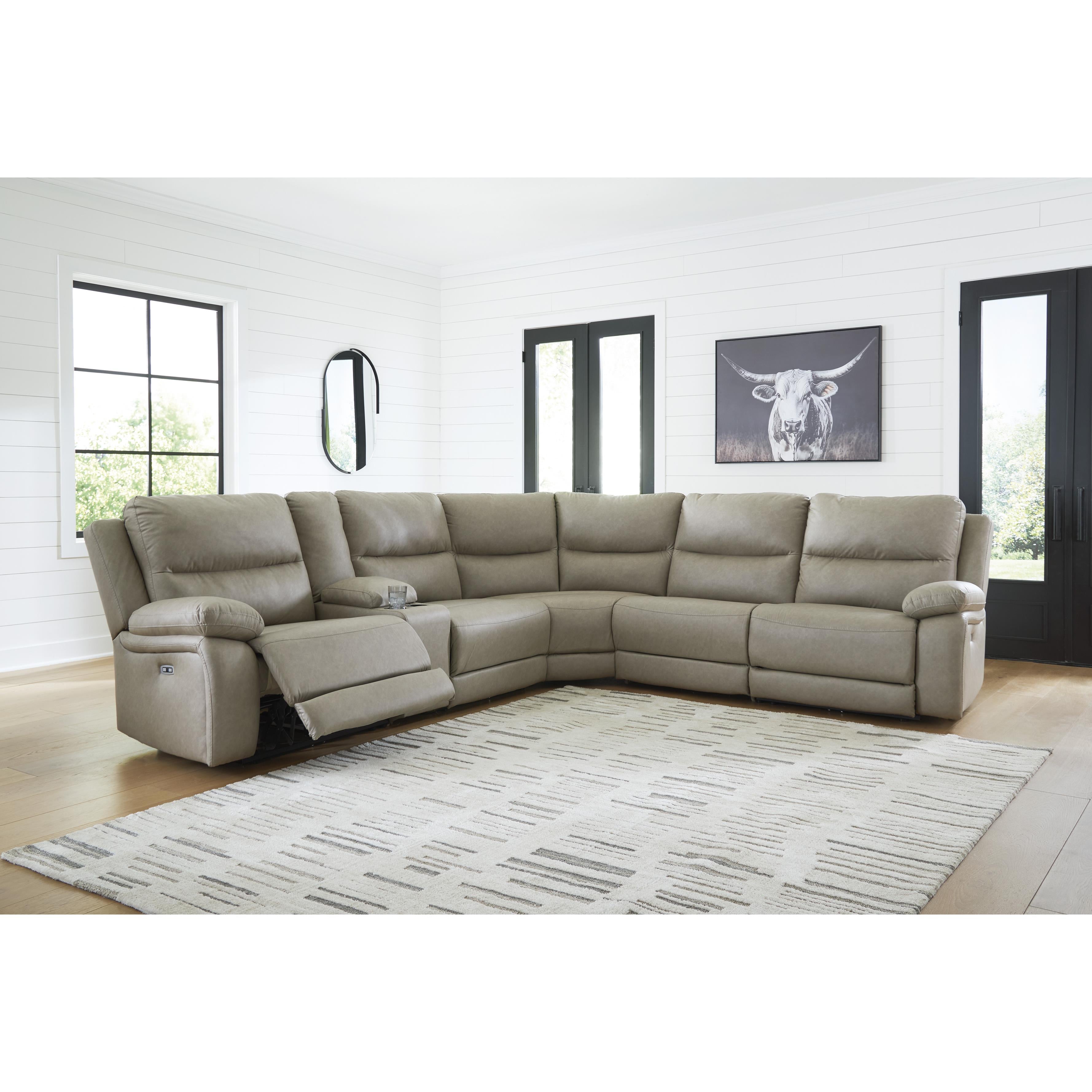 Signature Design by Ashley Narwhal Place PC99201S36 6 pc Reclining Sectional with Storage Console - Image 2