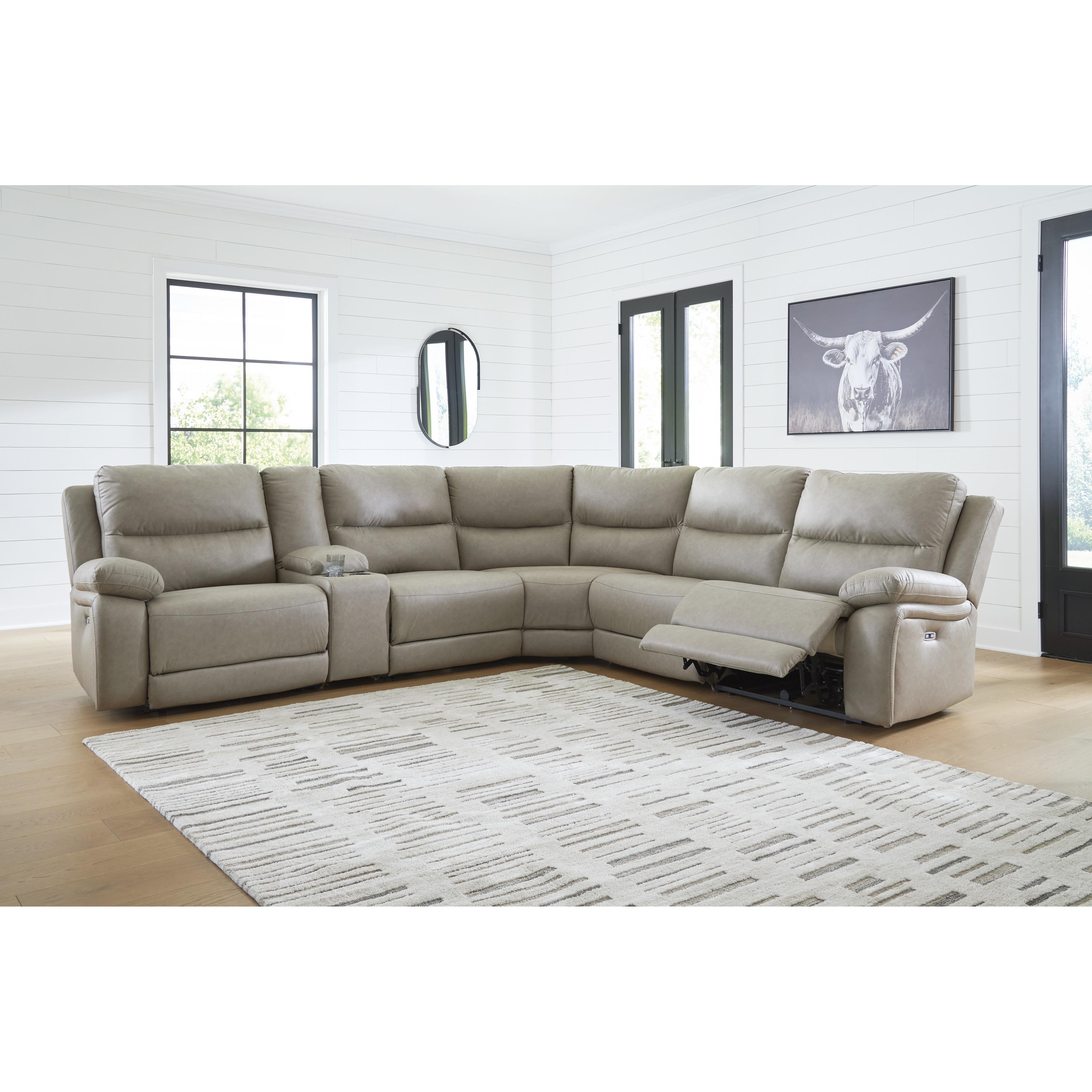 Signature Design by Ashley Narwhal Place PC99201S36 6 pc Reclining Sectional with Storage Console - Image 3