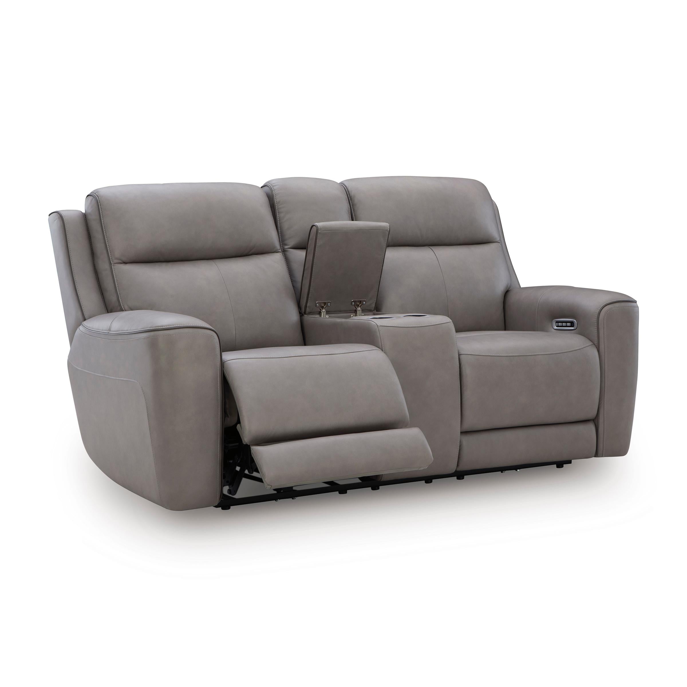 Signature Design by Ashley 5Z-Comfort PCU1090018 Power Reclining Loveseat with Console and Adjustable Headrest