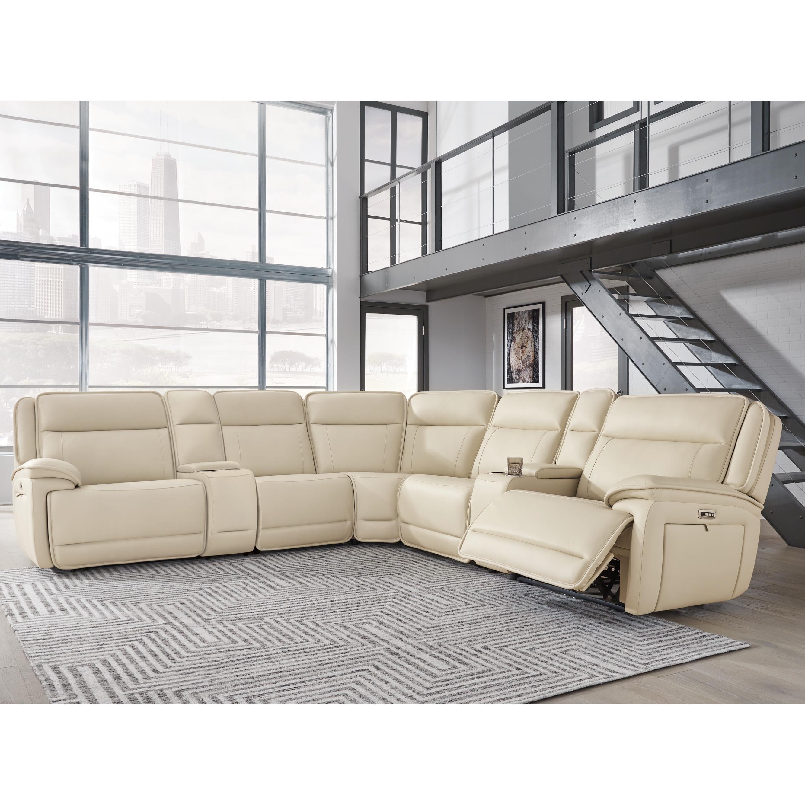 Signature Design by Ashley Double Deal U13001S9 7 pc Reclining Sectional with 2 Consoles - Image 2