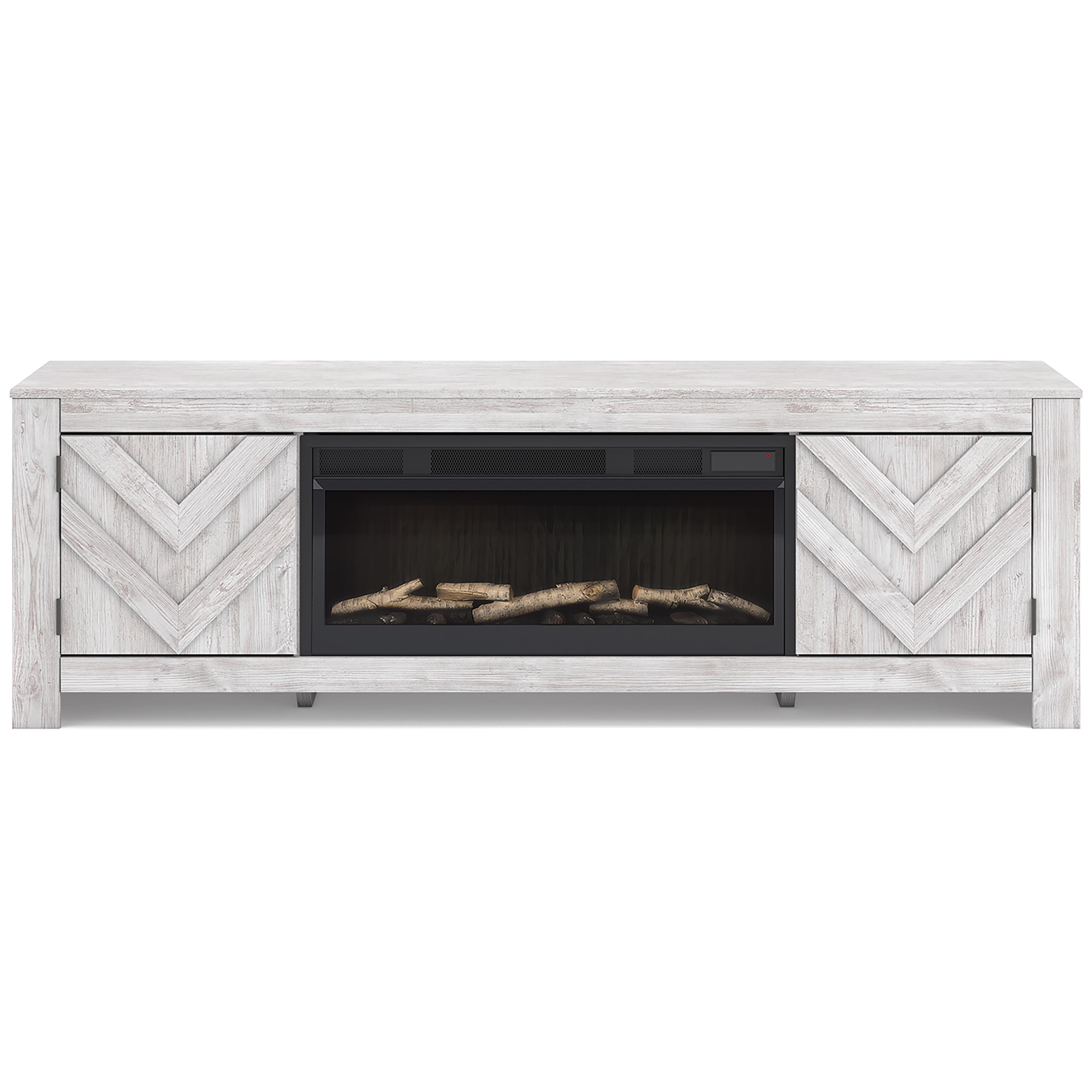 Signature Design by Ashley Cayboni W3788W1 71″ TV Stand with Electric Fireplace