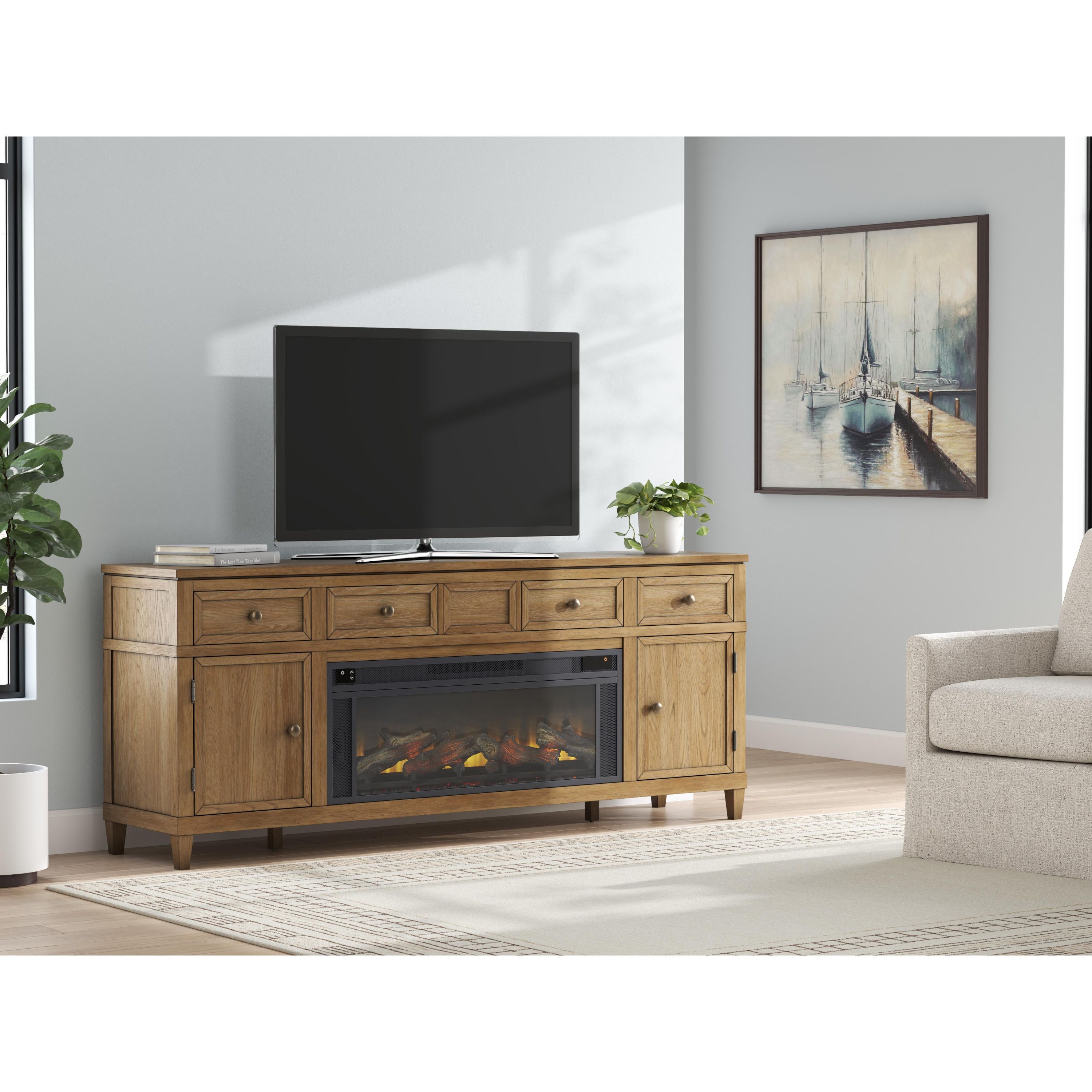 Signature Design by Ashley Sharlance W655W1 81" TV Stand with Electric Fireplace - Image 3