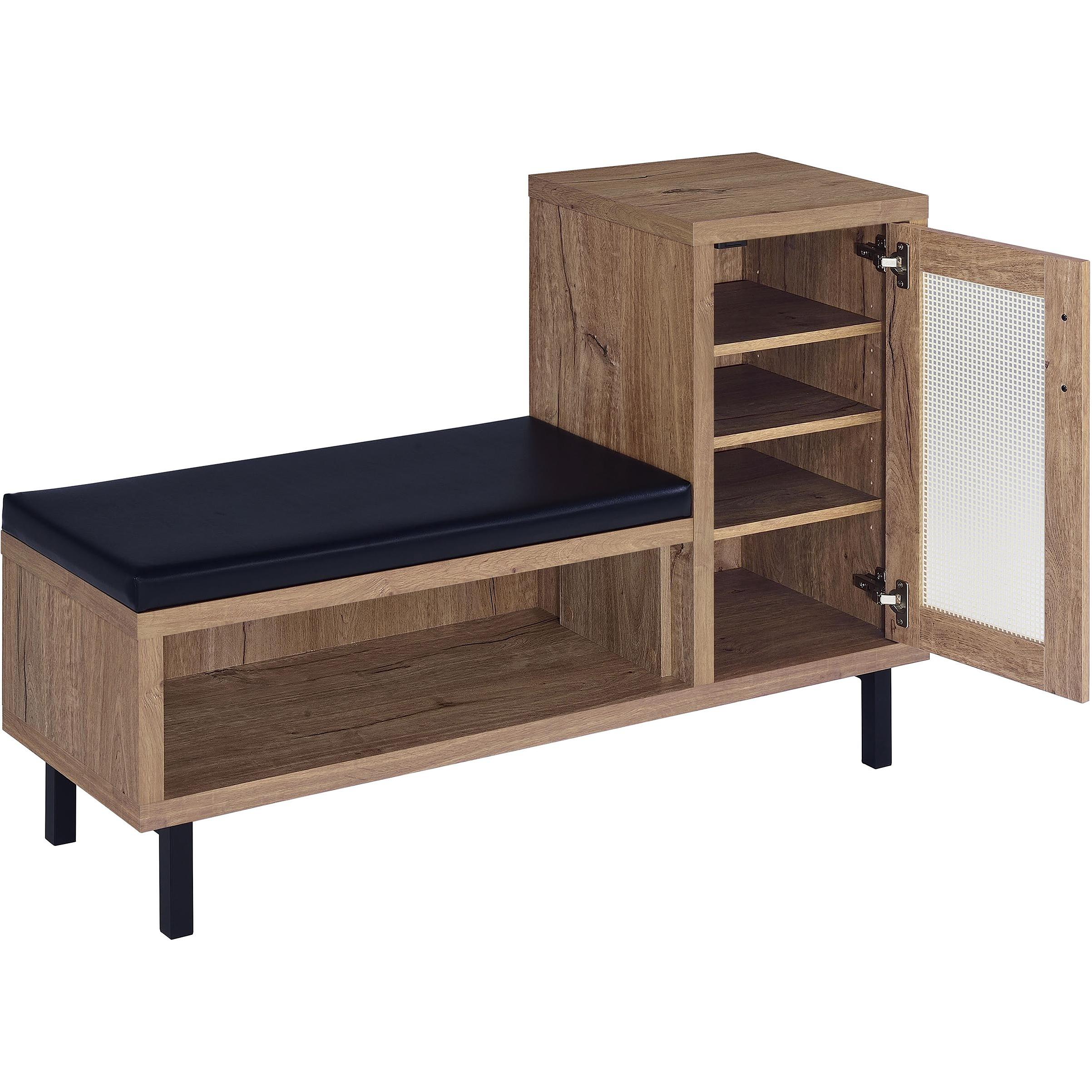 Coaster Furniture Teller 910311 1-door Entryway Shoe Storage Bench - Natural Oak - Image 2