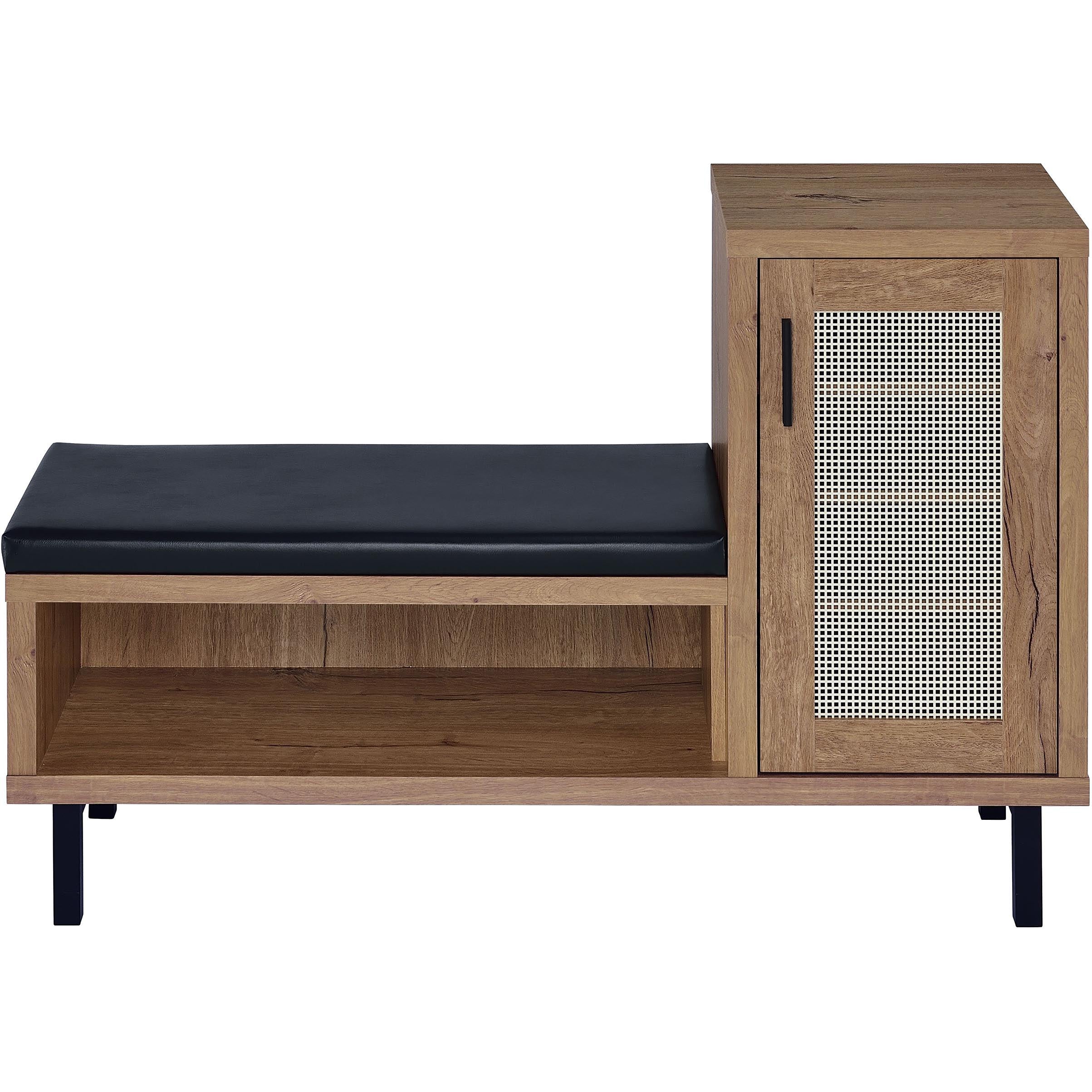 Coaster Furniture Teller 910311 1-door Entryway Shoe Storage Bench - Natural Oak - Image 3