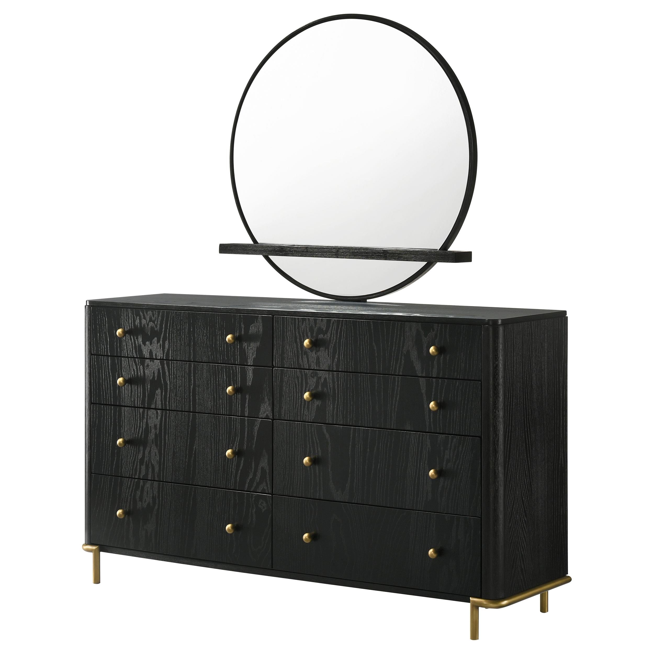 Coaster Furniture Arini 224333M 8-Drawer Dresser with Mirror - Black - Image 3