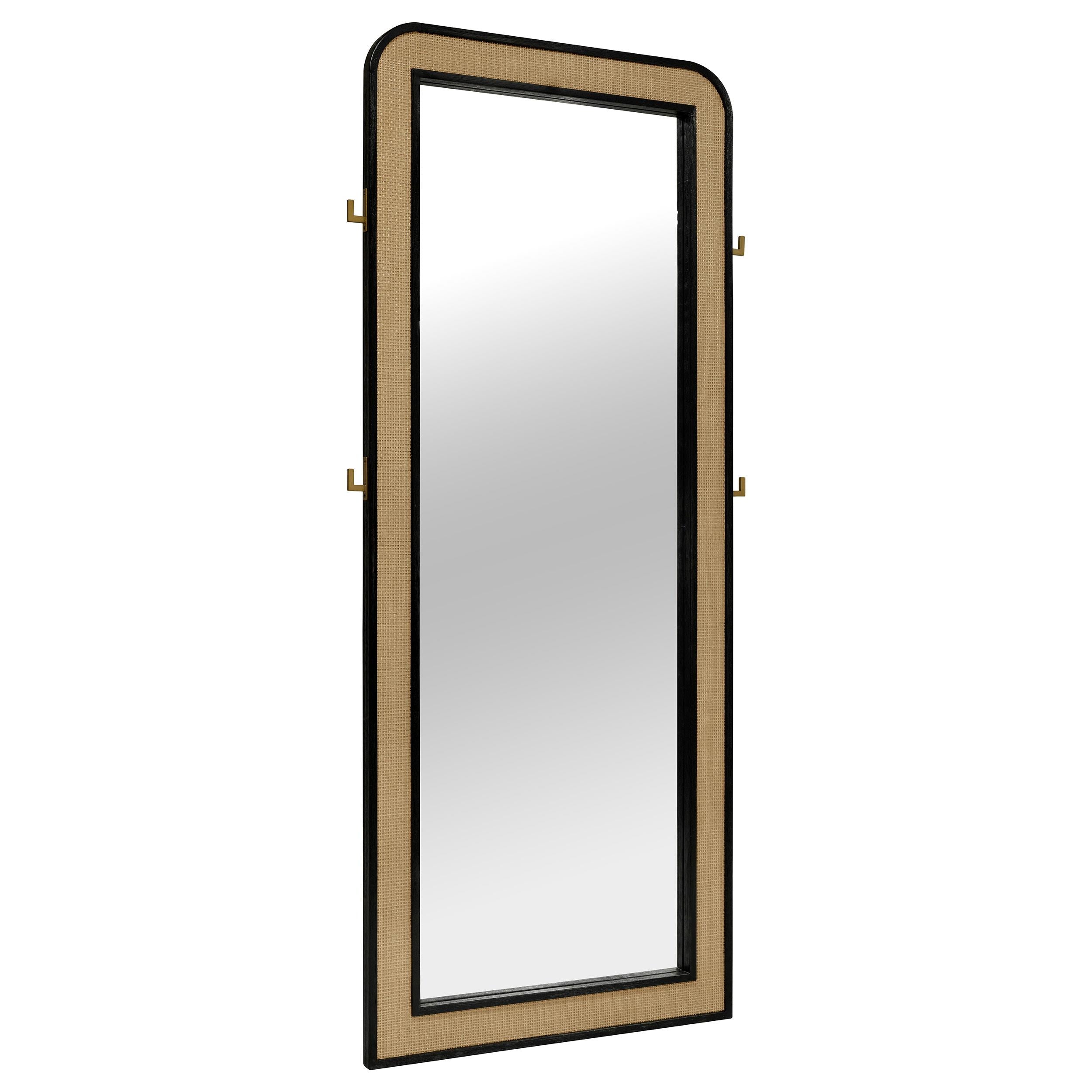 Coaster Furniture Arini 224339 Cane Weave Full Length Standing Floor Mirror - Black - Image 1