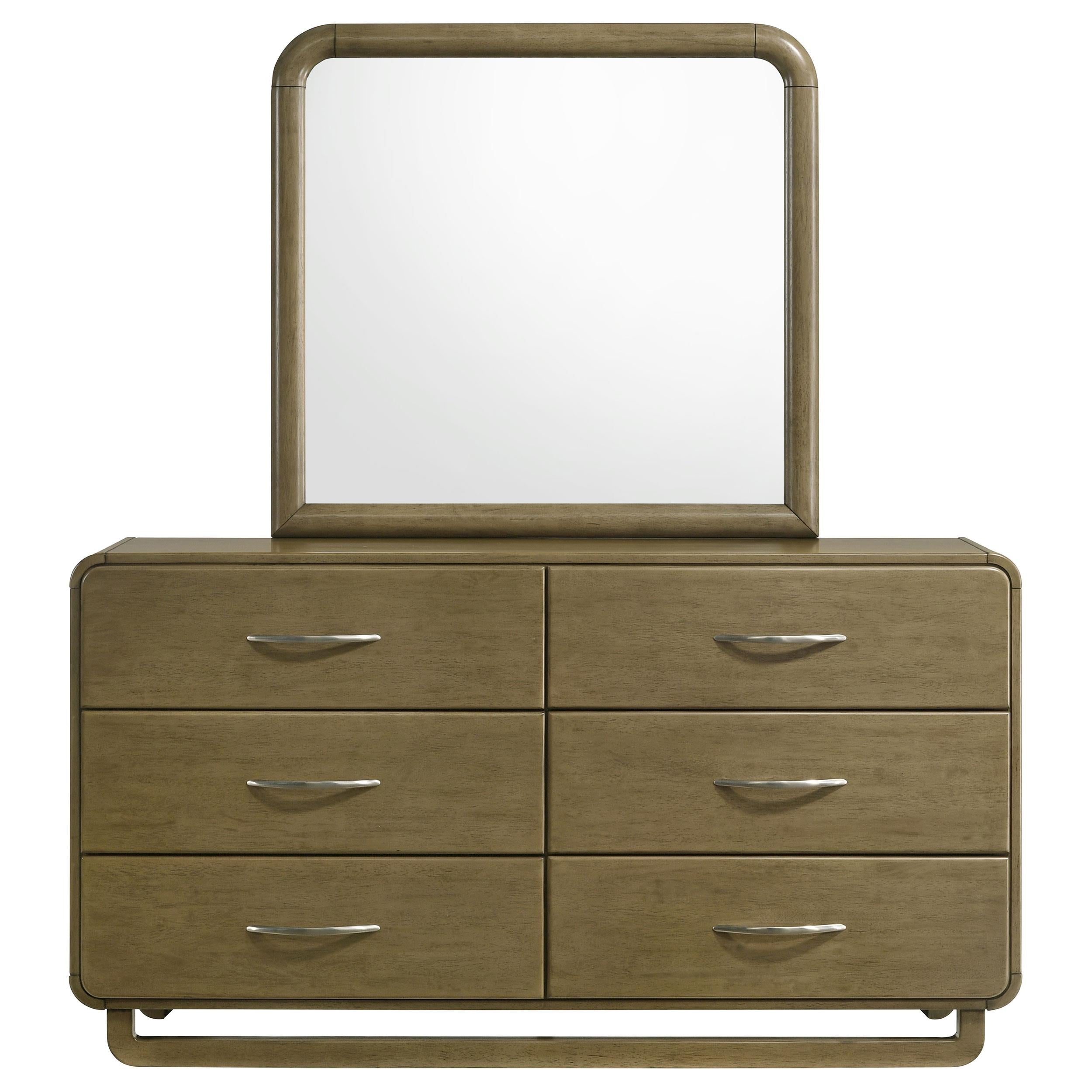 Coaster Furniture Amsbury 224273M 6-Drawer Dresser and Mirror - Nutmeg - Image 2