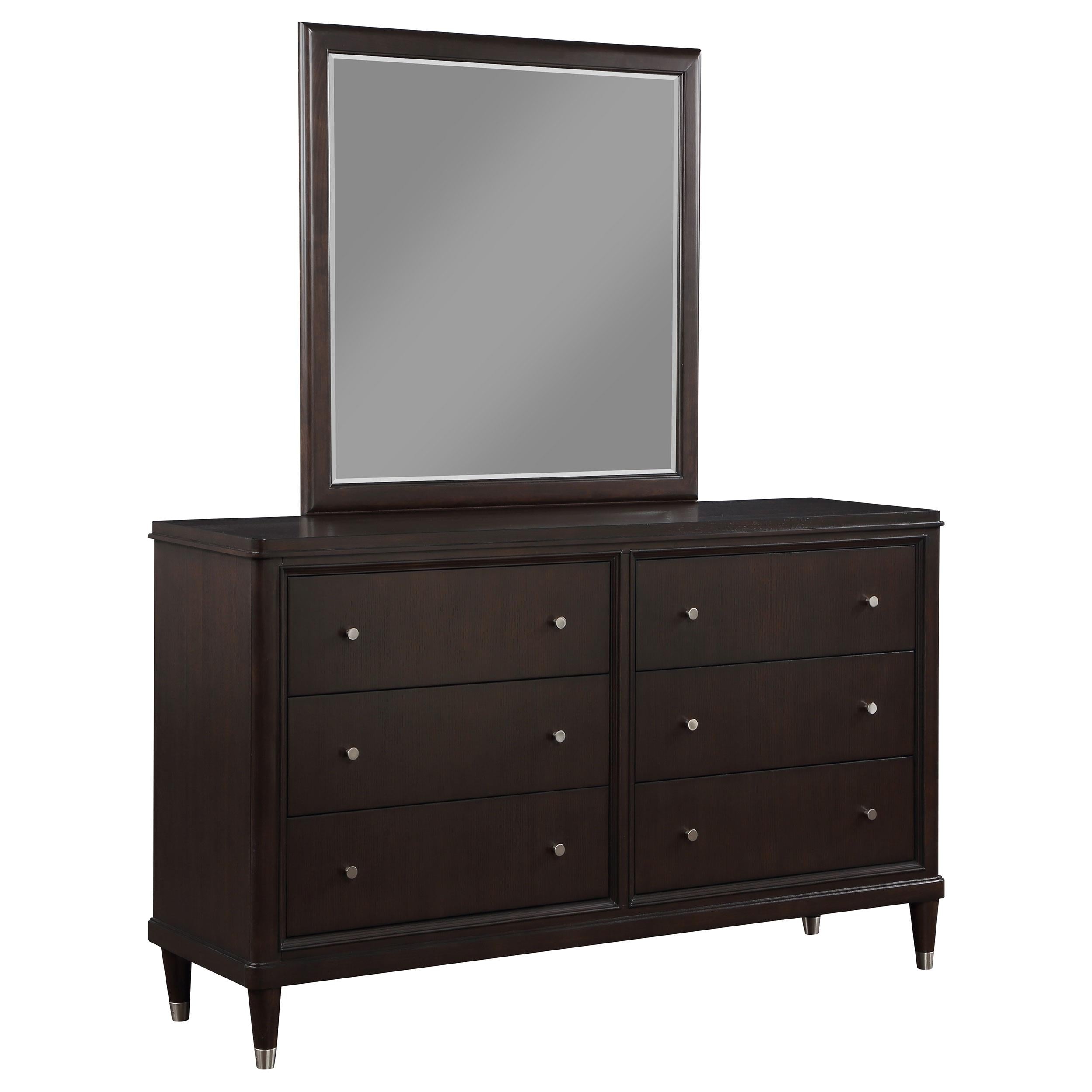 Coaster Furniture Emberlyn 223063M 6-Drawer Dresser with Mirror - Brown - Image 1