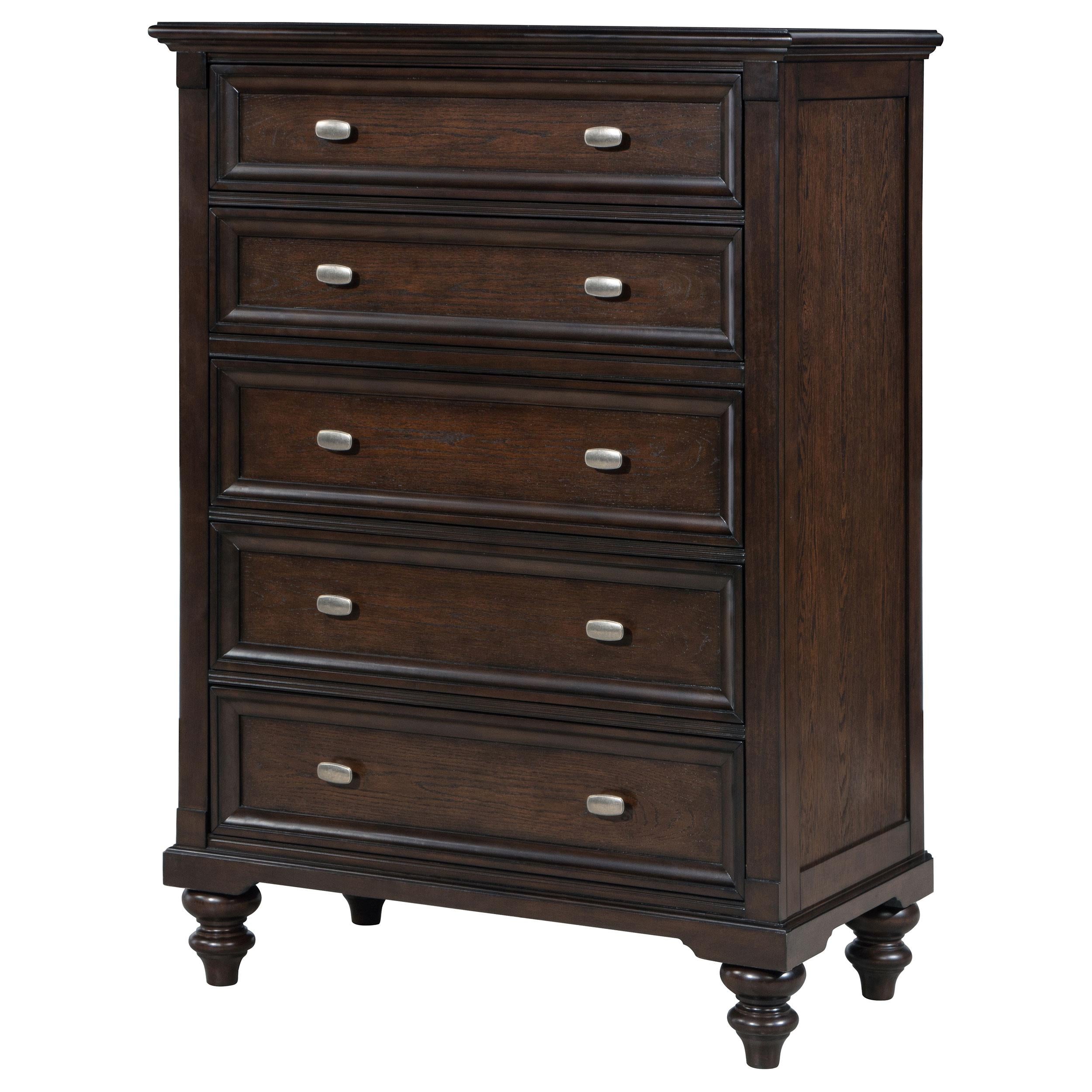 Coaster Furniture Andover 223635 5-Drawer Chest of Drawers - Dark Oak - Image 3
