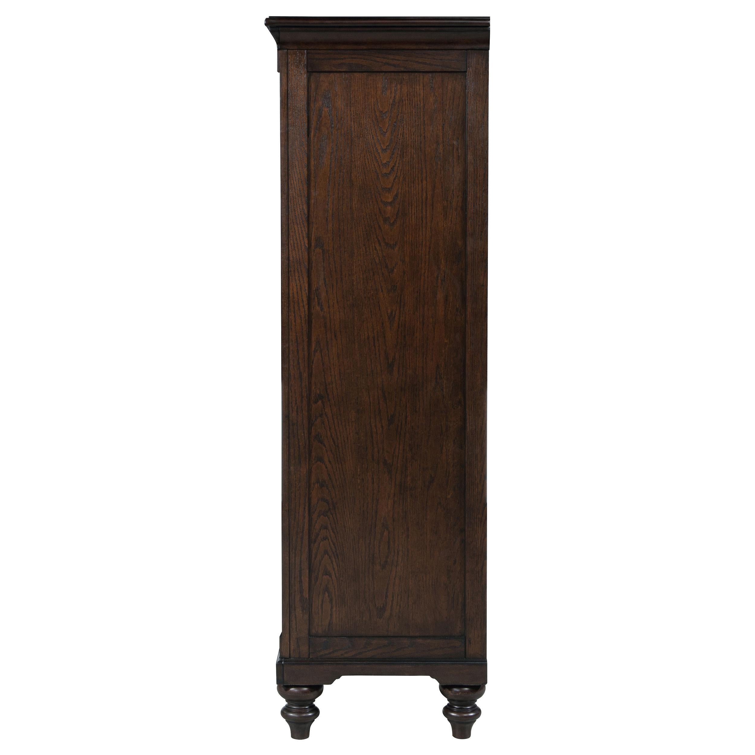 Coaster Furniture Andover 223637 6-Drawer Tempered Glass Door Chest - Dark Oak - Image 2