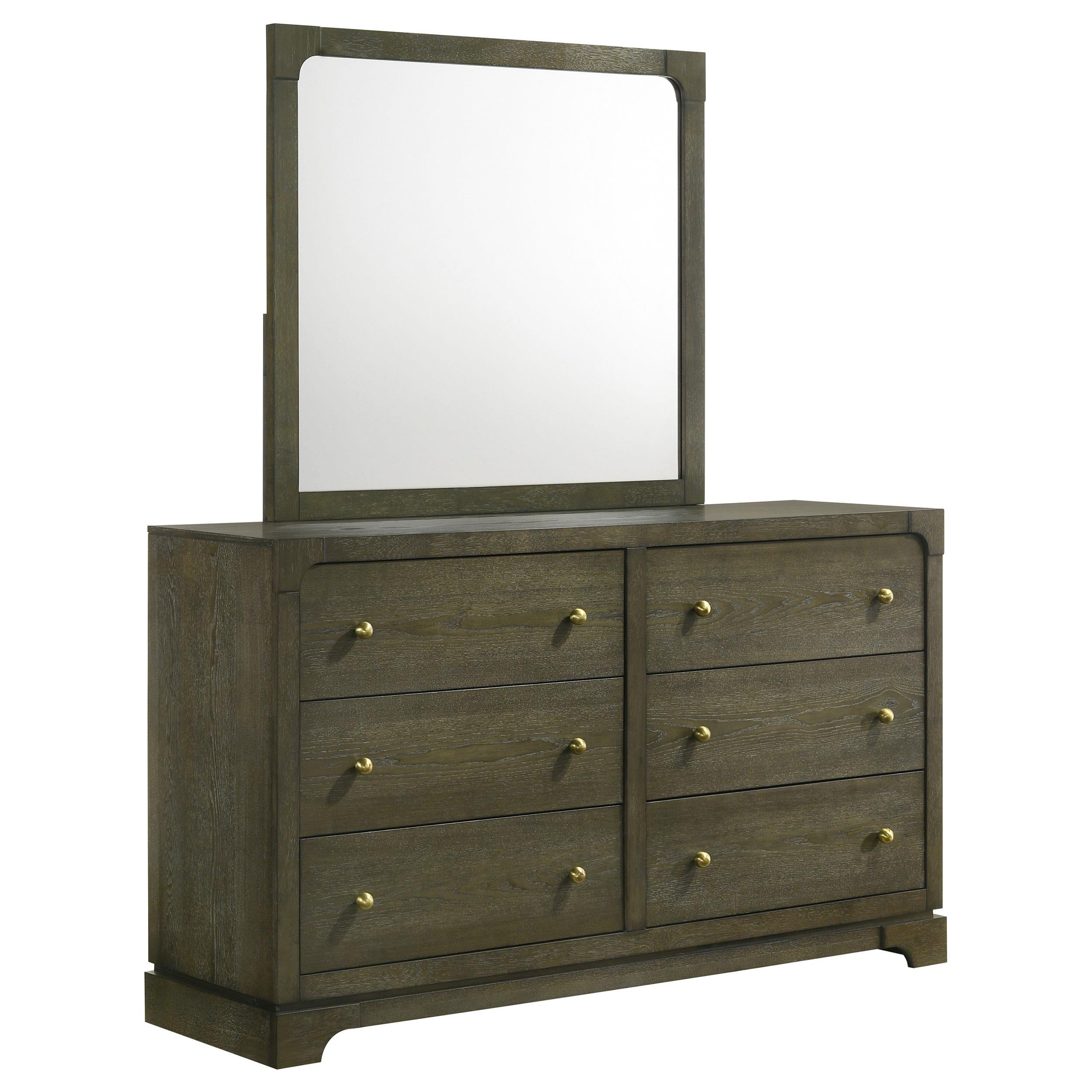 Coaster Furniture Gran Park 224933M 6-Drawer Dresser and Mirror - Dark Cocoa - Image 1
