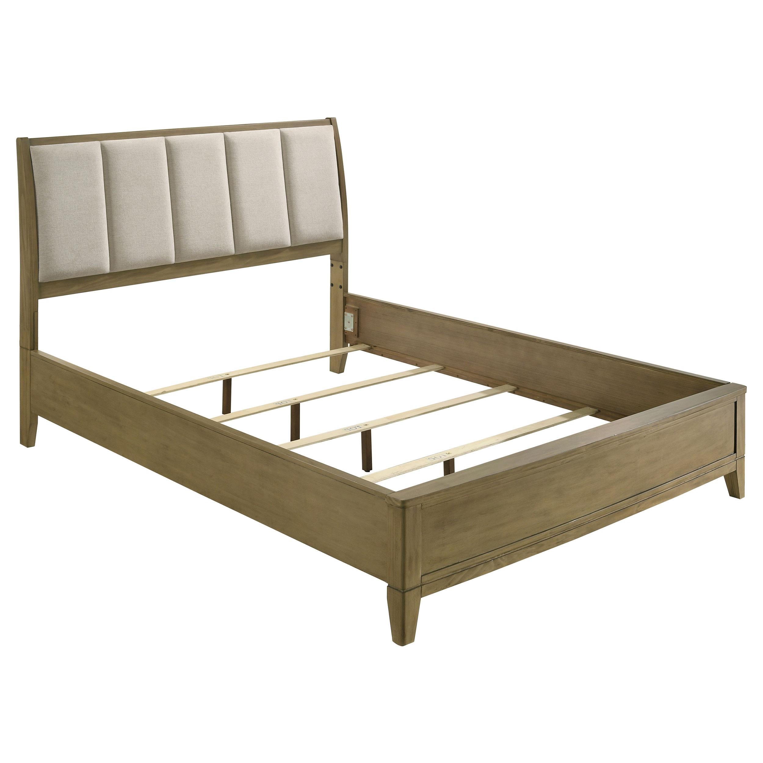Coaster Furniture Granada 224921Q Upholstered Queen Panel Bed - Natural Pine - Image 1