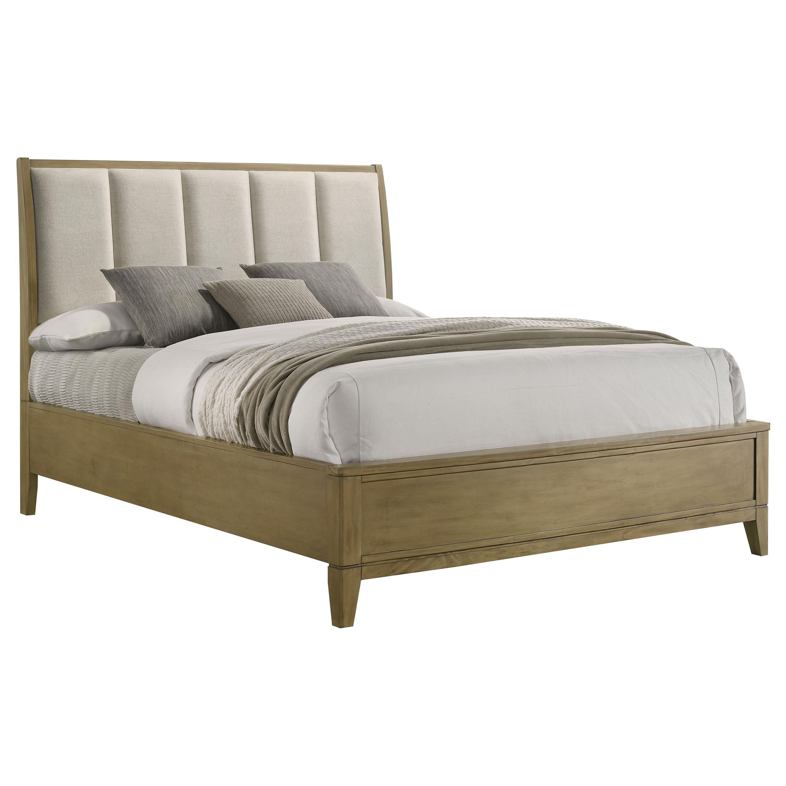 Coaster Furniture Granada 224921Q Upholstered Queen Panel Bed - Natural Pine - Image 2