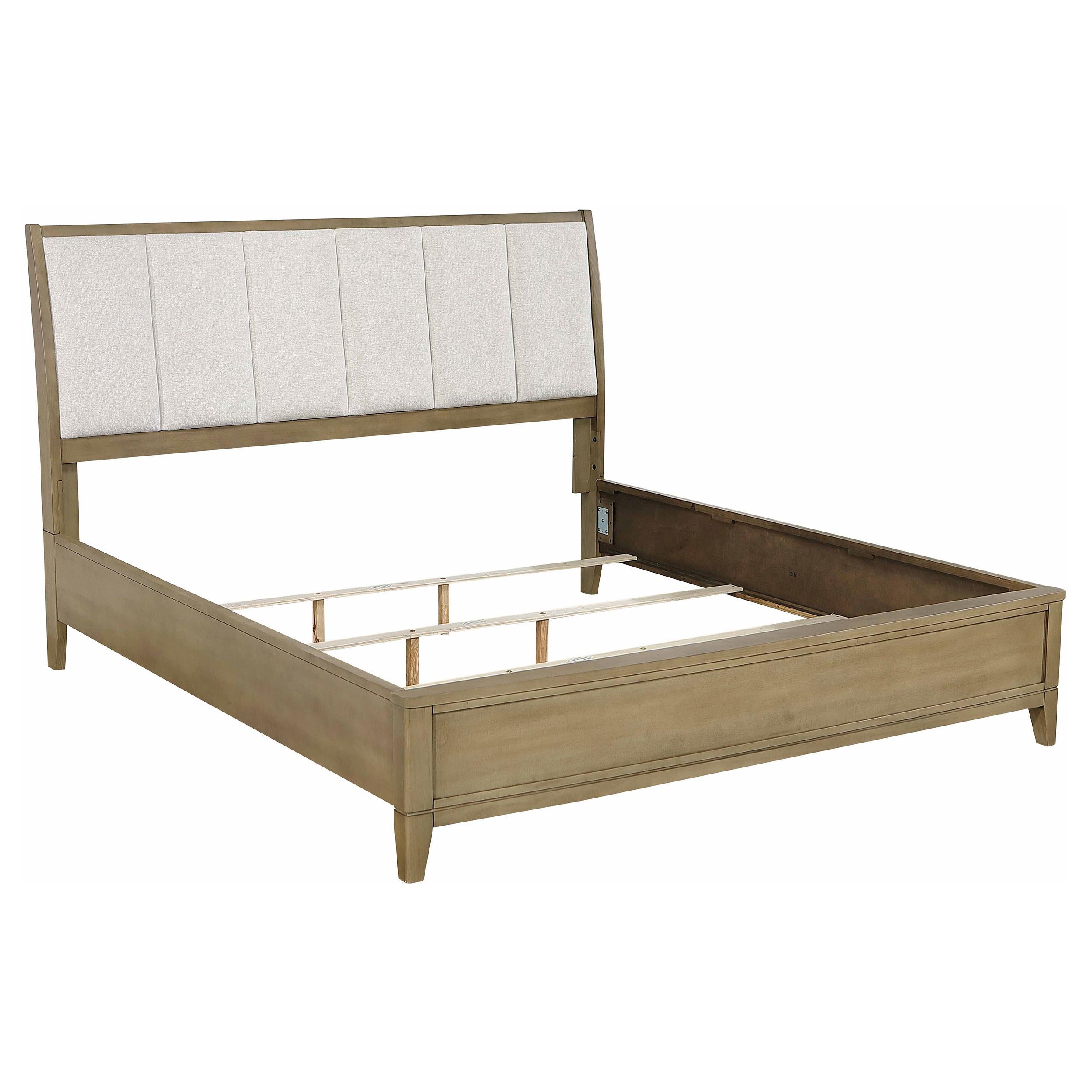 Coaster Furniture Granada 224921KE Upholstered Eastern King Panel Bed - Natural Pine - Image 1
