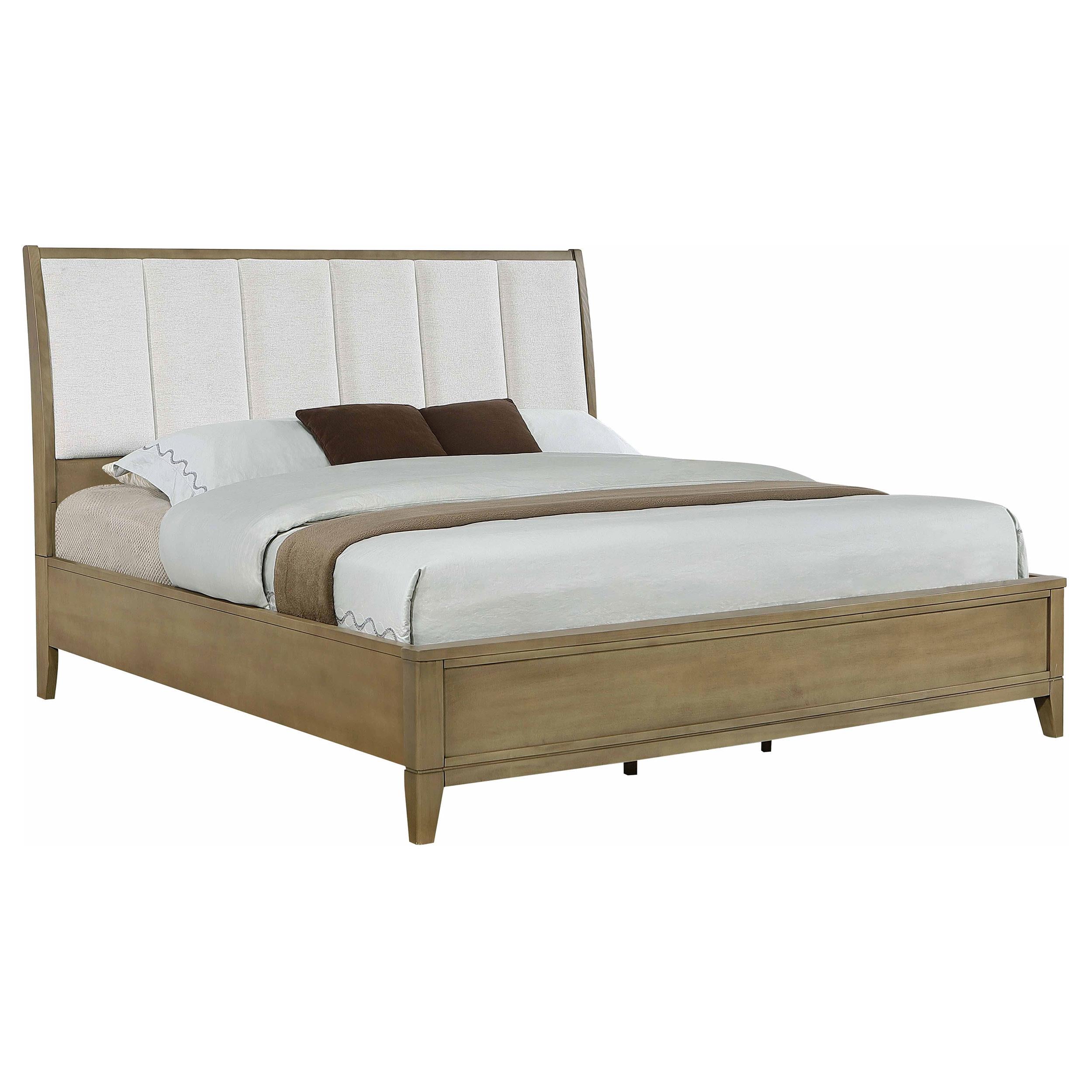 Coaster Furniture Granada 224921KE Upholstered Eastern King Panel Bed - Natural Pine - Image 2
