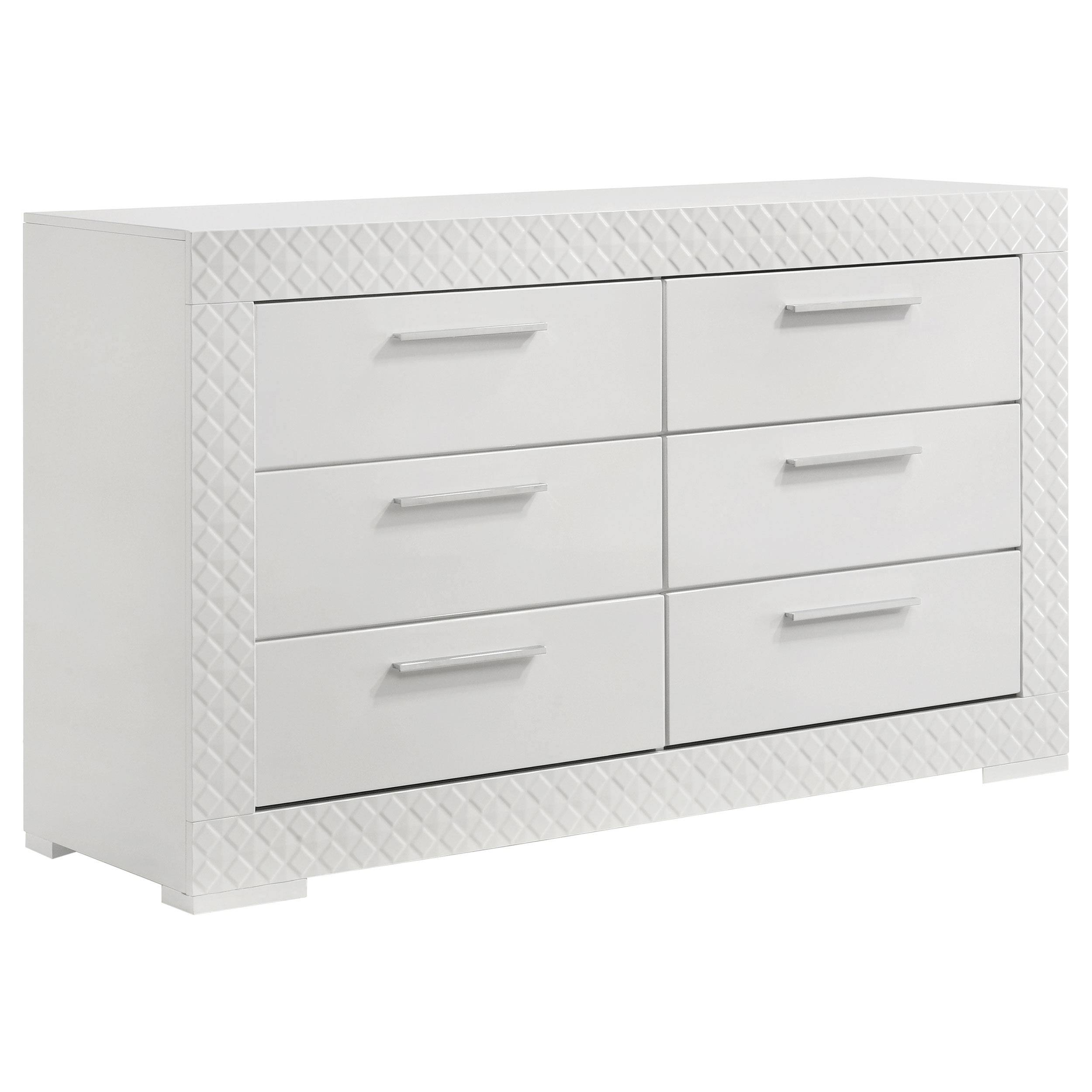 Coaster Furniture Ives 224943 6-Drawer Dresser Cabinet - White High Gloss - Image 1