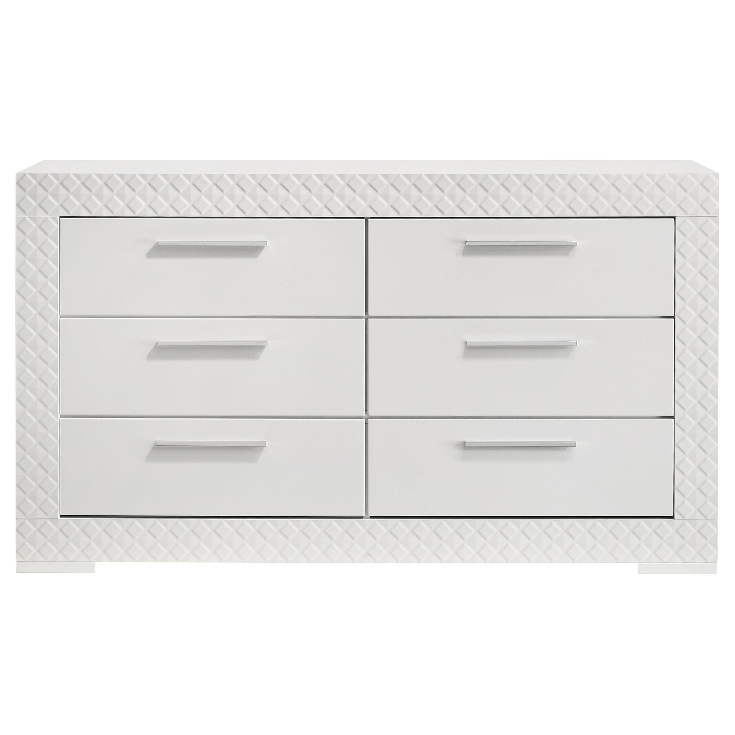 Coaster Furniture Ives 224943 6-Drawer Dresser Cabinet - White High Gloss - Image 2