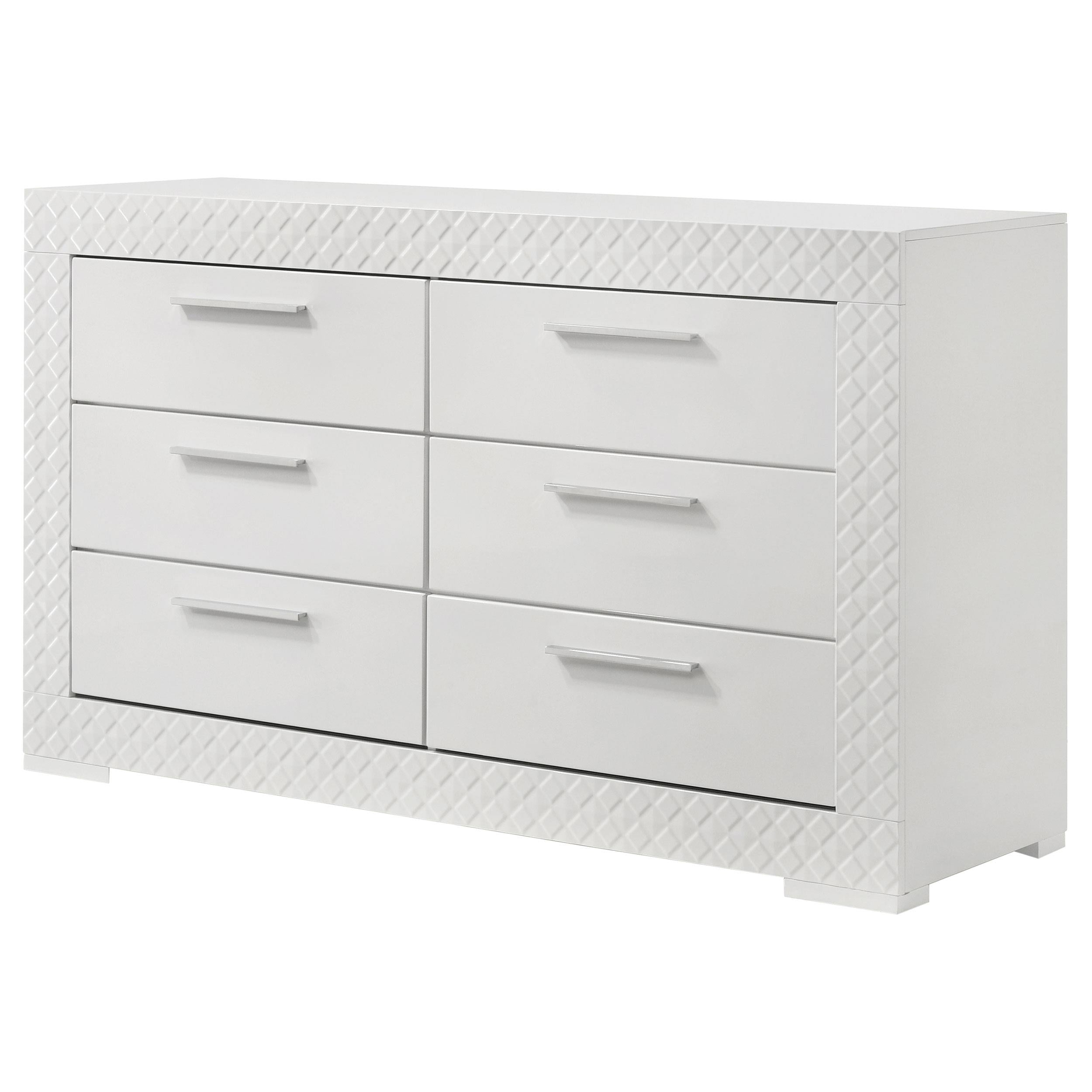 Coaster Furniture Ives 224943 6-Drawer Dresser Cabinet - White High Gloss - Image 3