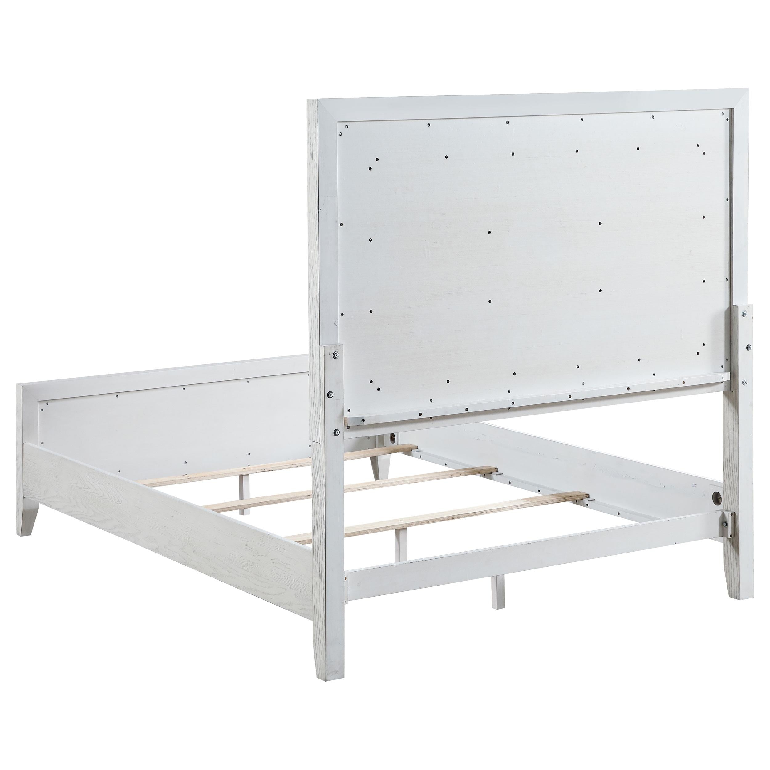 Coaster Furniture Marielle 224841KE Eastern King Upholstered Panel Bed - Distressed White - Image 3