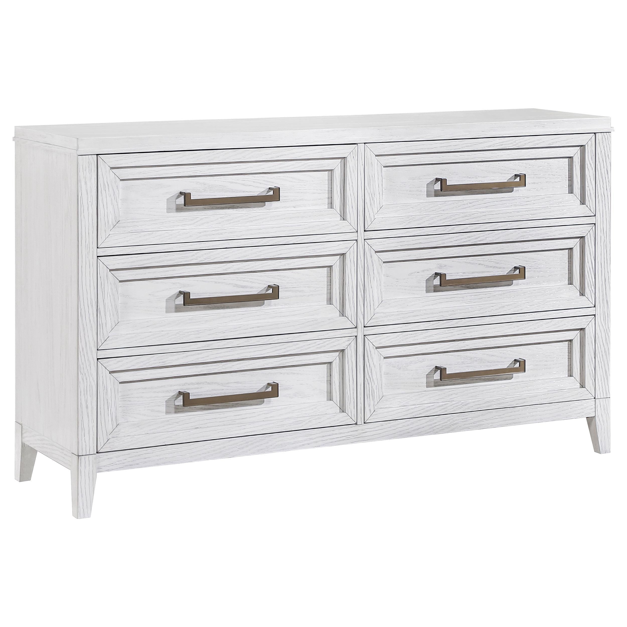 Coaster Furniture Marielle 224843 6-Drawer Bedroom Dresser - Distressed White - Image 1