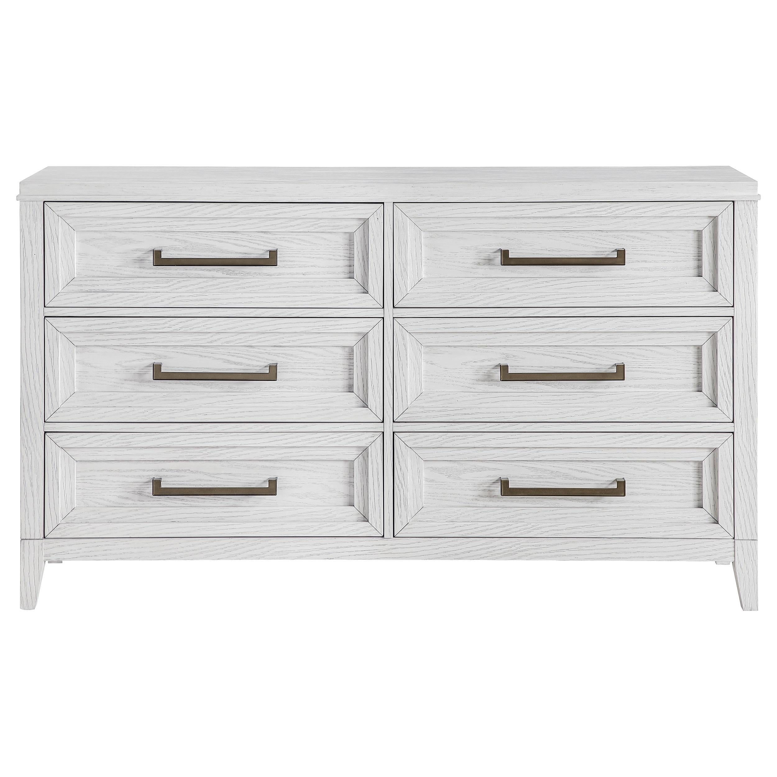 Coaster Furniture Marielle 224843 6-Drawer Bedroom Dresser - Distressed White - Image 2