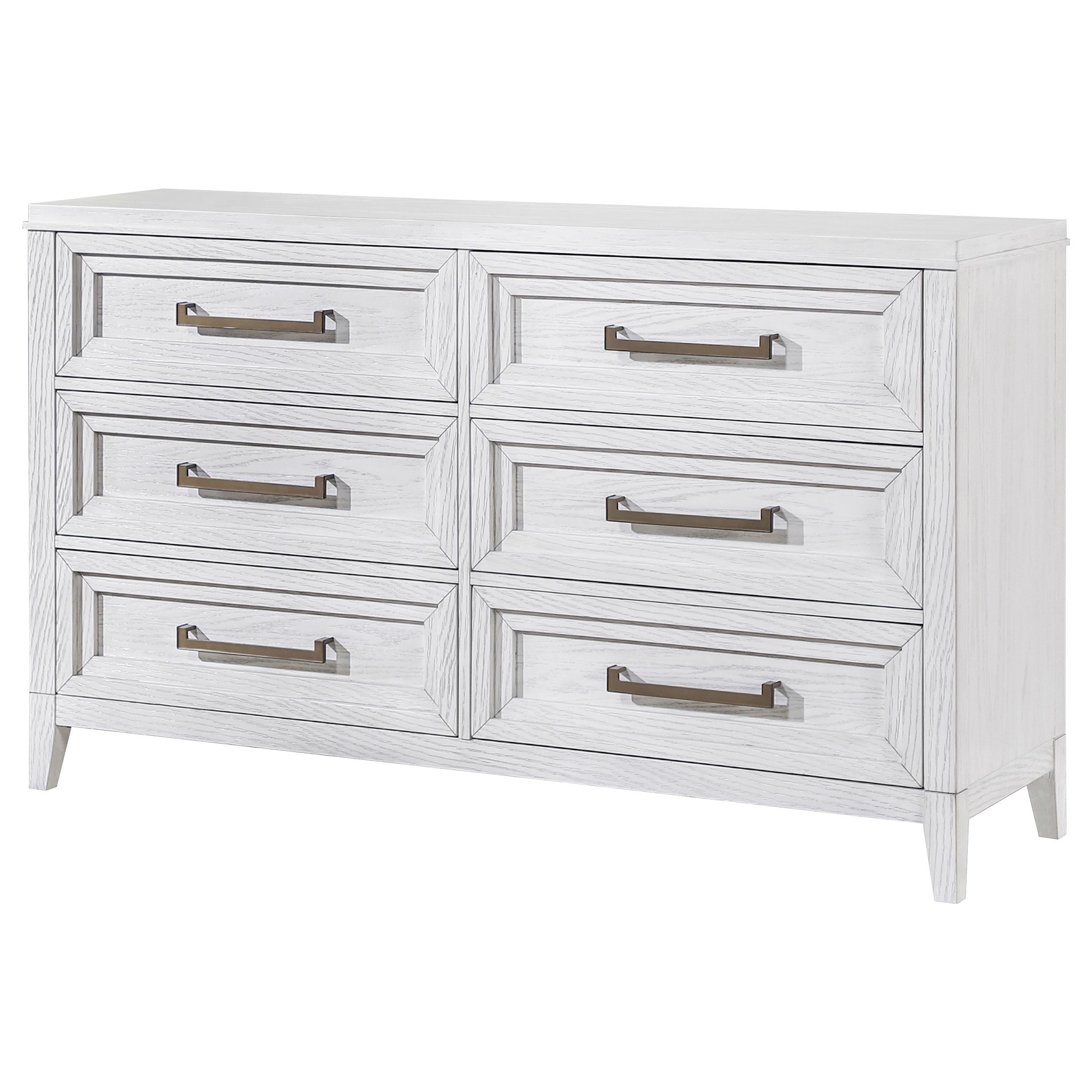 Coaster Furniture Marielle 224843 6-Drawer Bedroom Dresser - Distressed White - Image 3