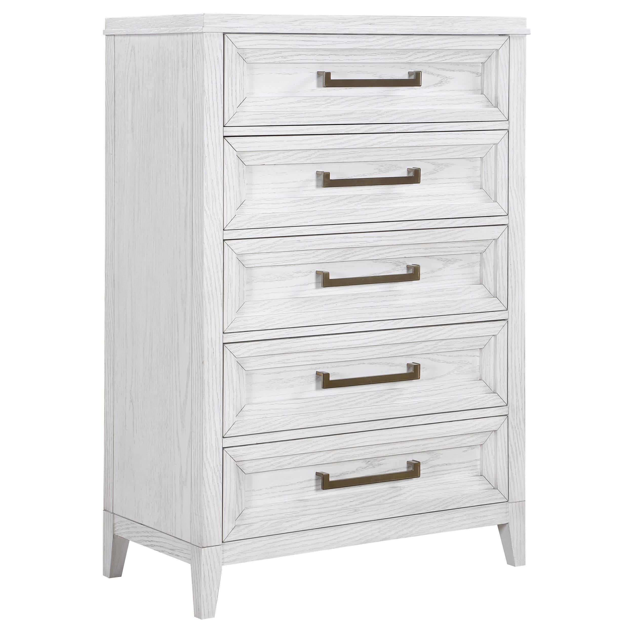 Coaster Furniture Marielle 224845 5-Drawer Bedroom Chest - Distressed White - Image 1