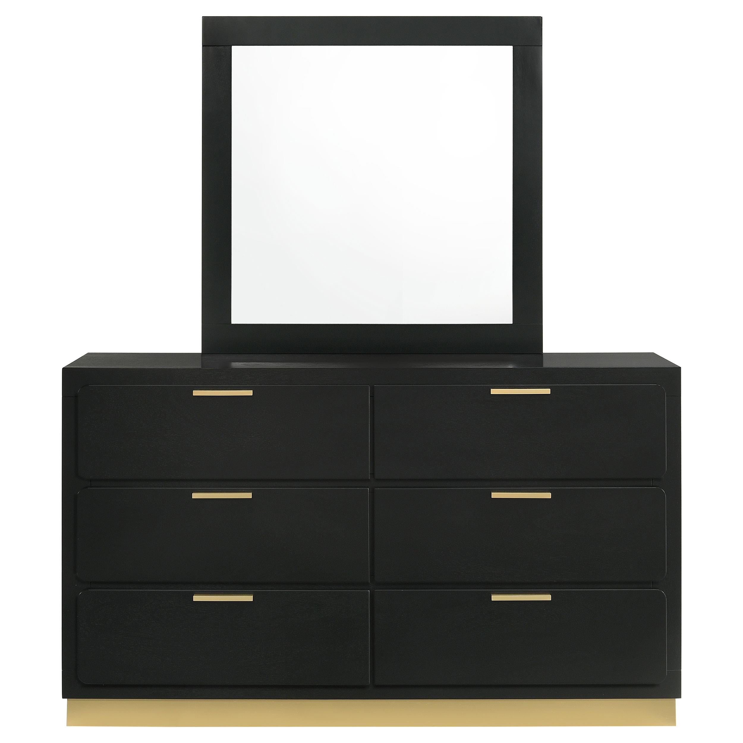 Coaster Furniture Caraway 224783M 6-Drawer Dresser with Mirror - Black - Image 2