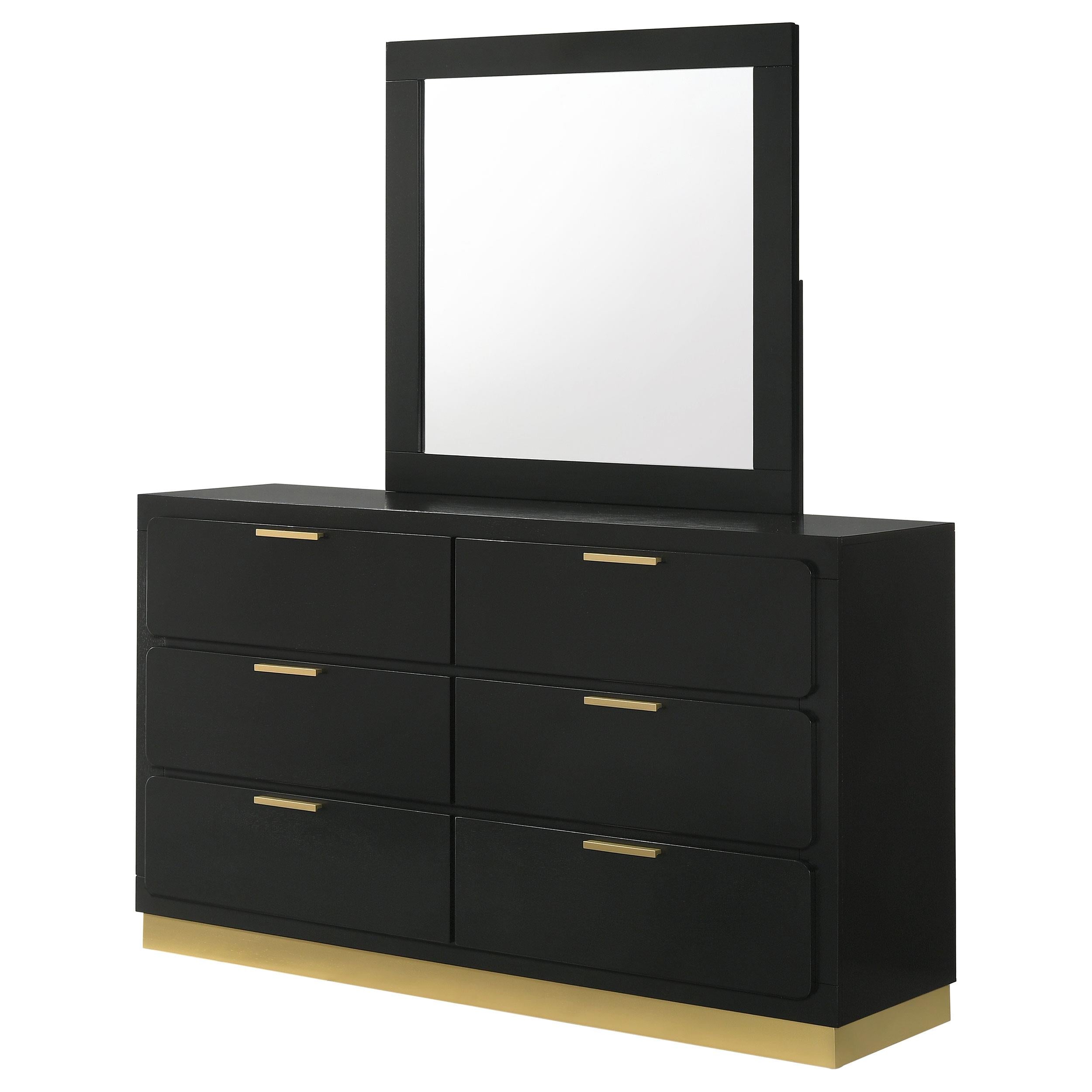 Coaster Furniture Caraway 224783M 6-Drawer Dresser with Mirror - Black - Image 3