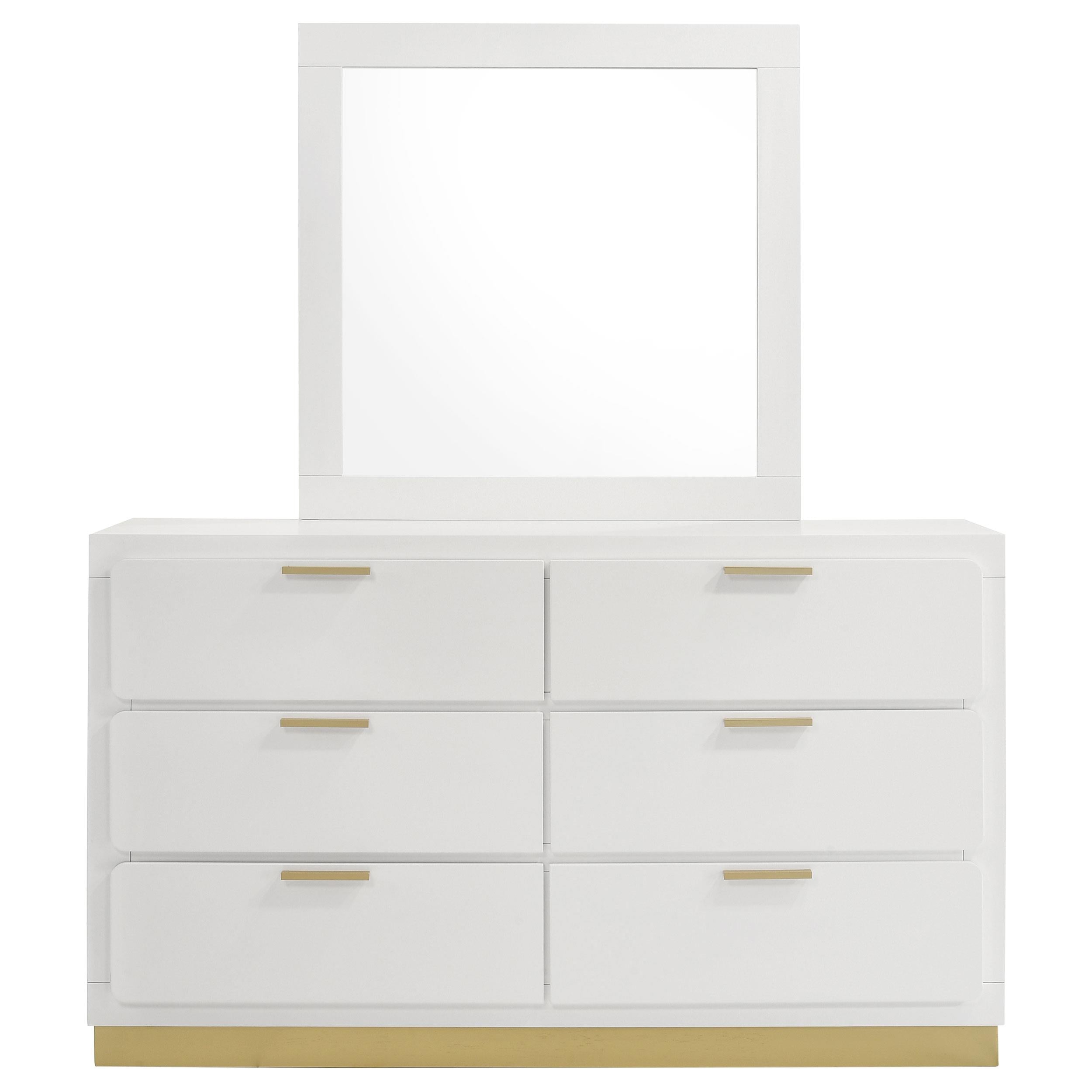 Coaster Furniture Caraway 224773M 6-Drawer Dresser with Mirror - White - Image 2