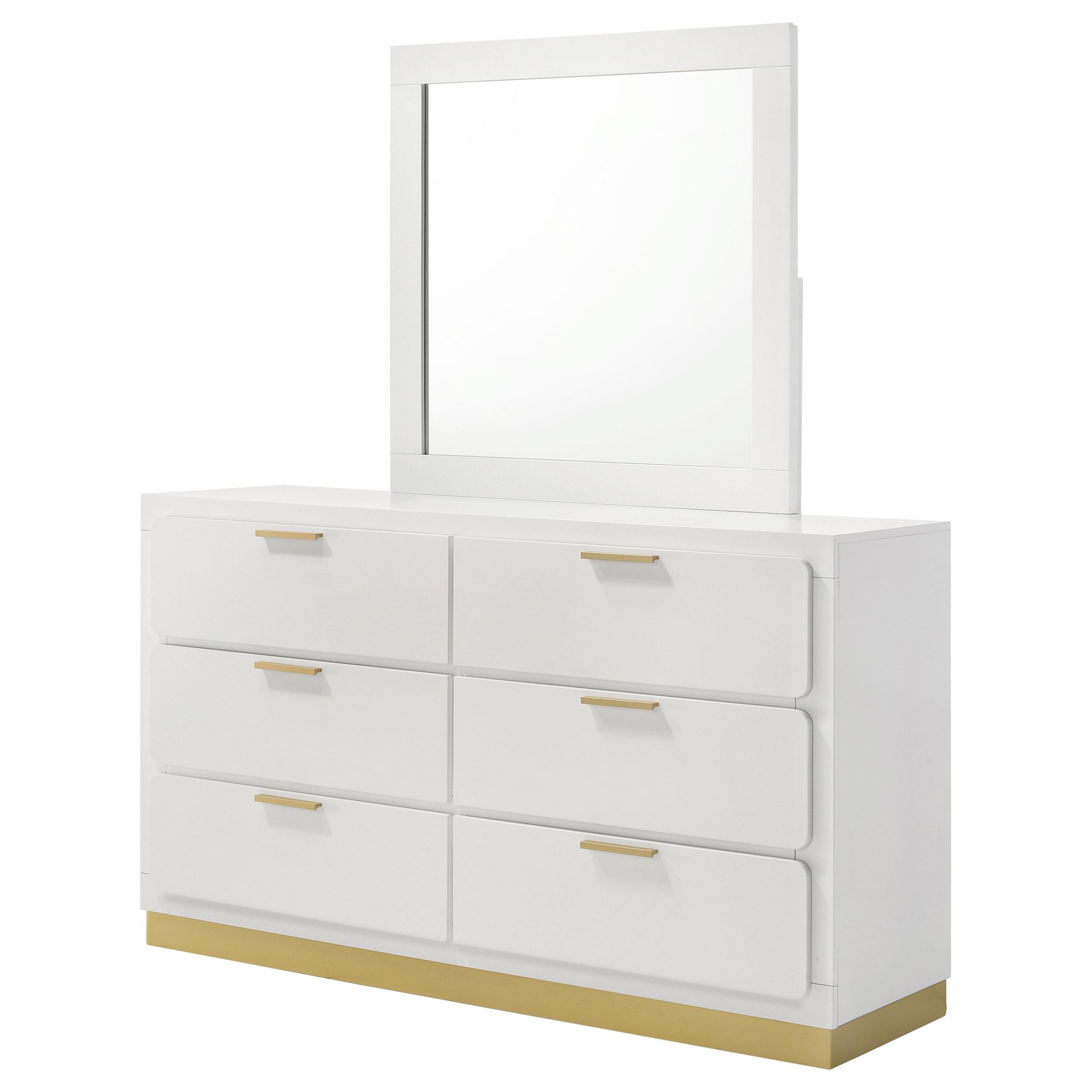 Coaster Furniture Caraway 224773M 6-Drawer Dresser with Mirror - White - Image 3