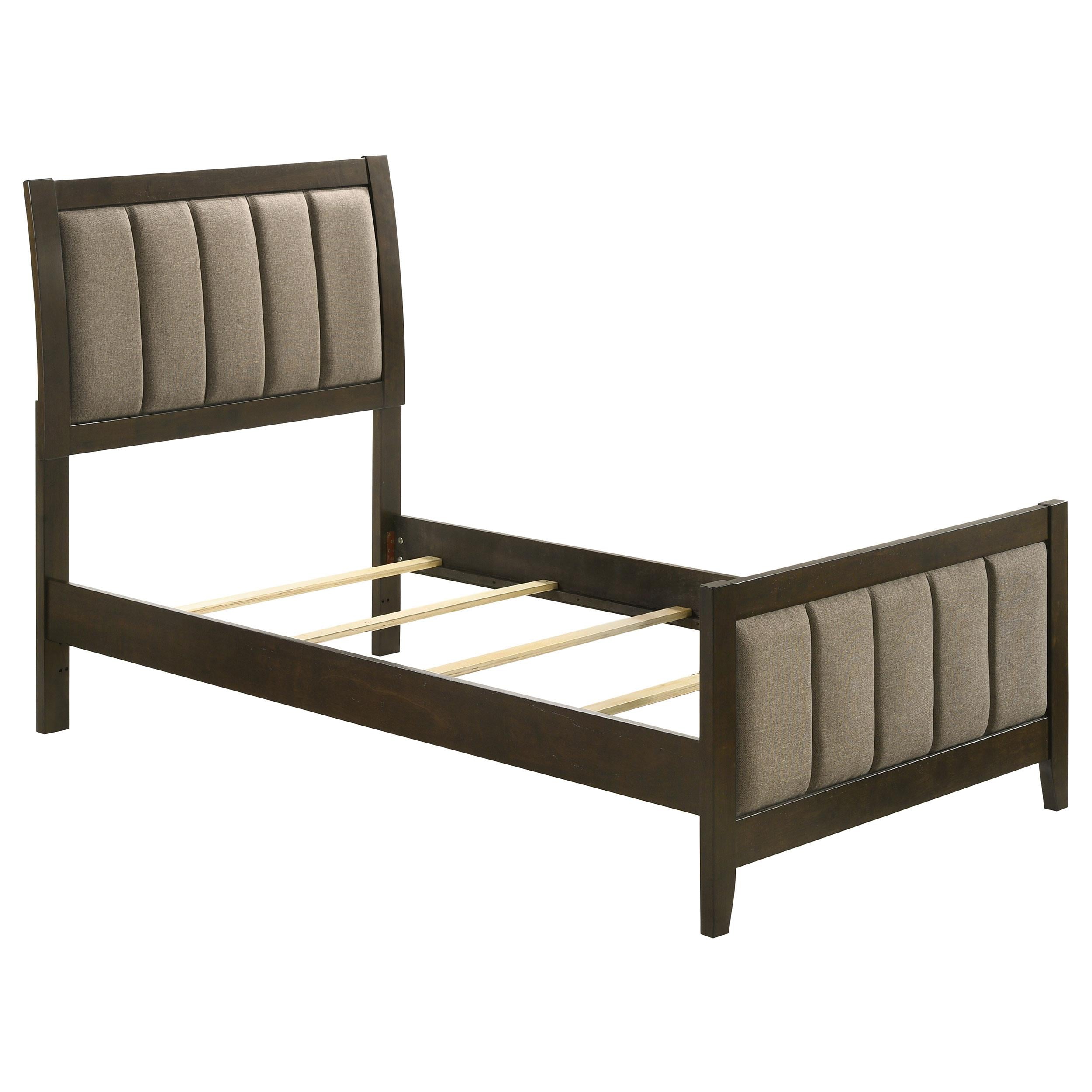 Coaster Furniture Wilkes 224421T 51-inch Upholstered Twin Bed - Dark Cocoa - Image 1