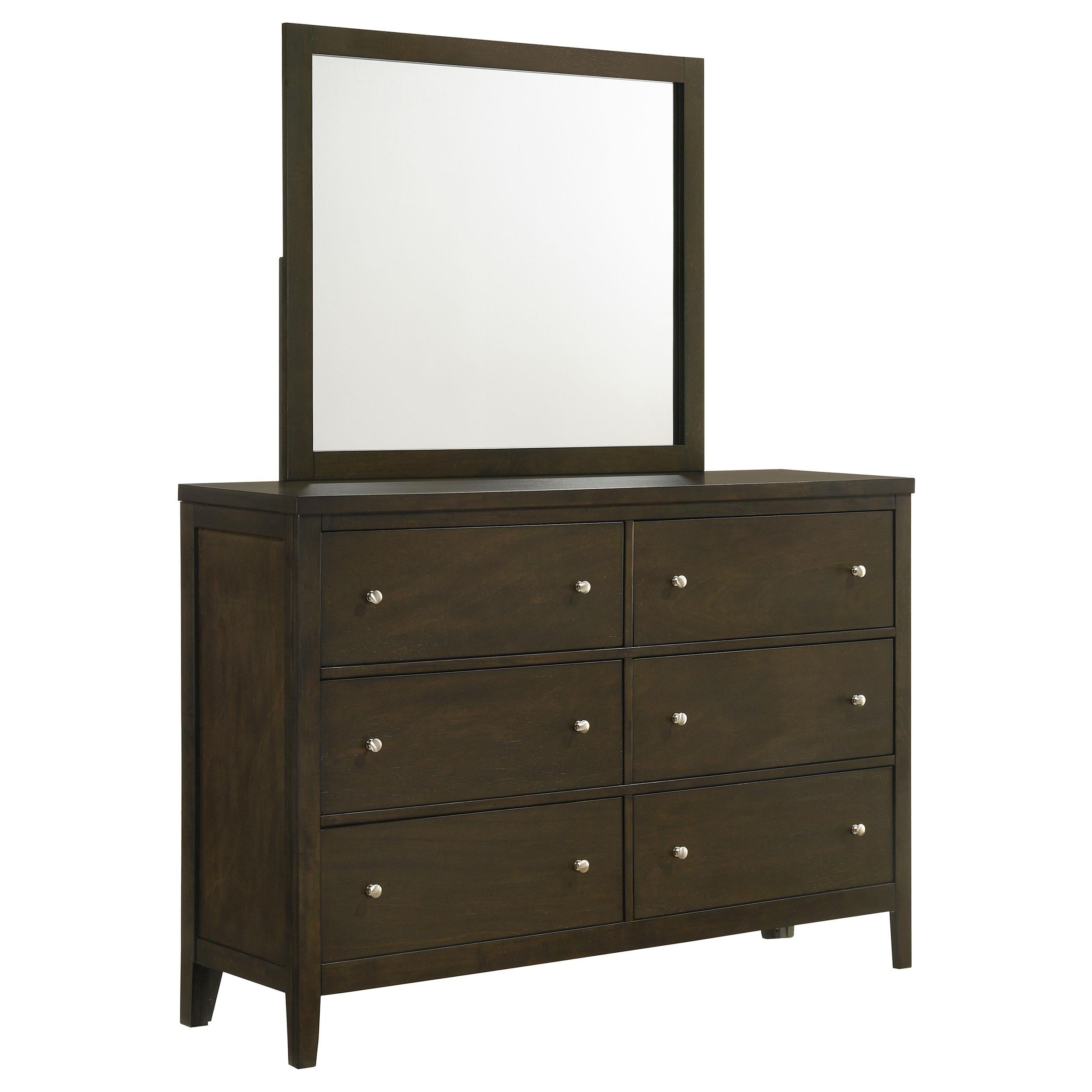 Coaster Furniture Wilkes 224423M 6-Drawer Dresser and Mirror - Dark Cocoa - Image 1