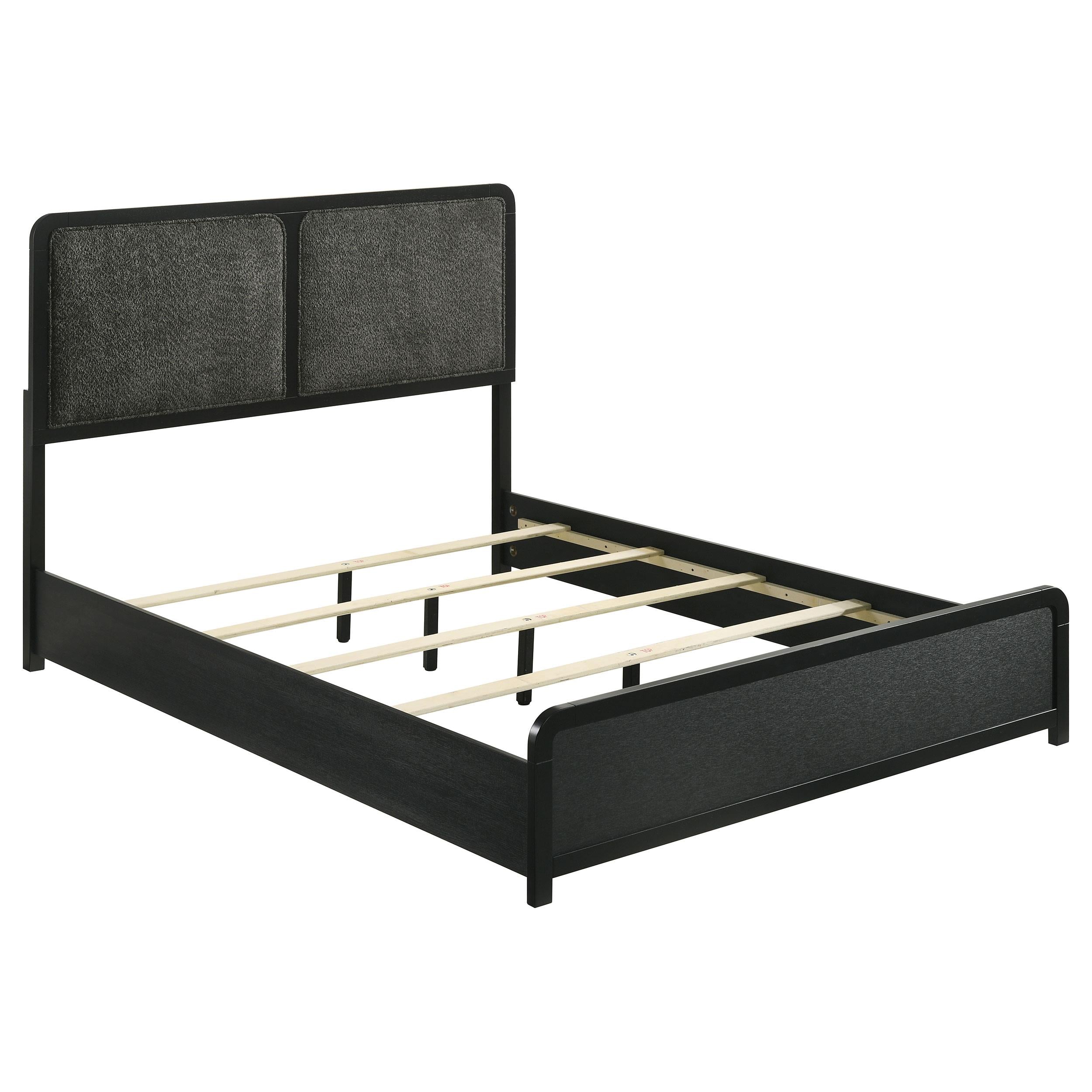 Coaster Furniture Cavelle 223661KE 51-inch Upholstered Eastern King Bed - Black - Image 1