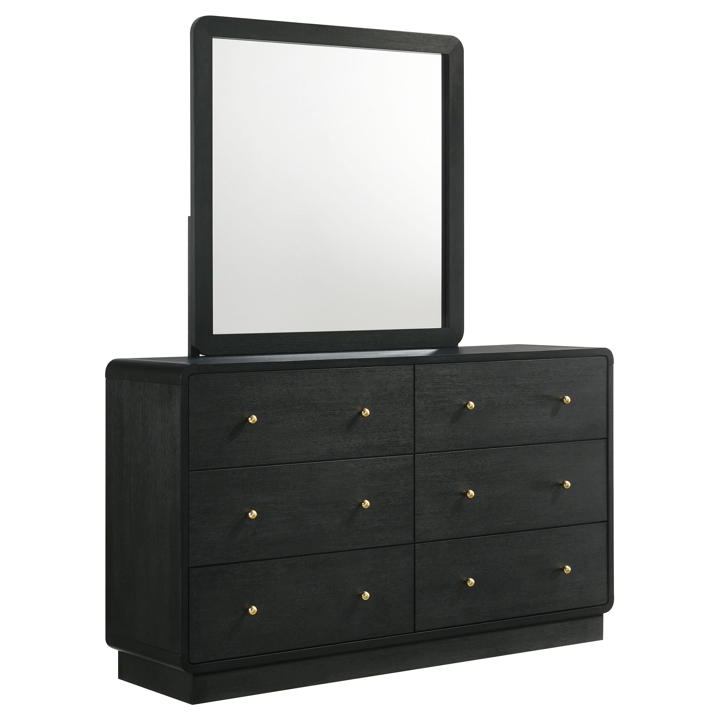 Coaster Furniture Cavelle 223663M 6-Drawer Dresser and Mirror - Black - Image 1