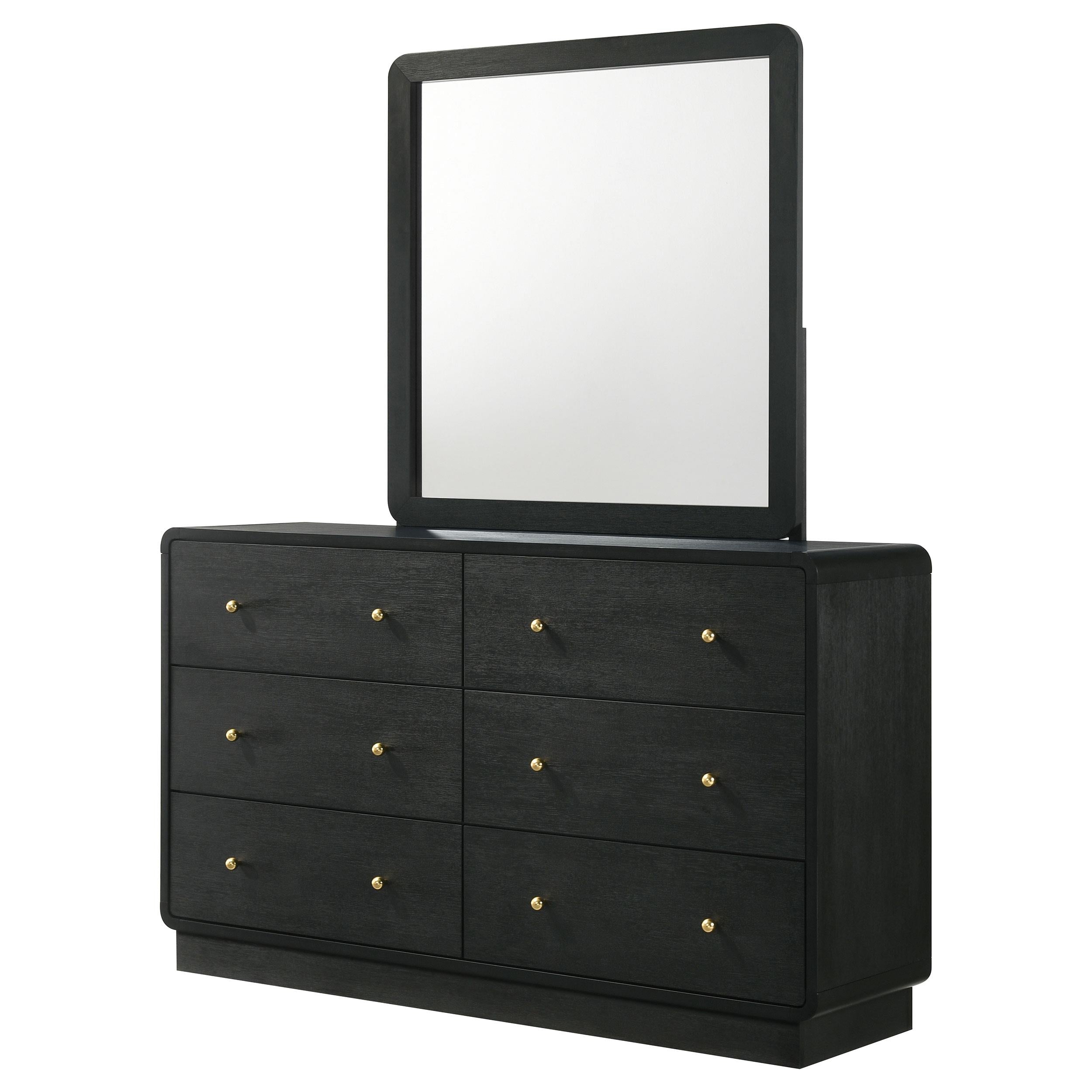 Coaster Furniture Cavelle 223663M 6-Drawer Dresser and Mirror - Black - Image 3