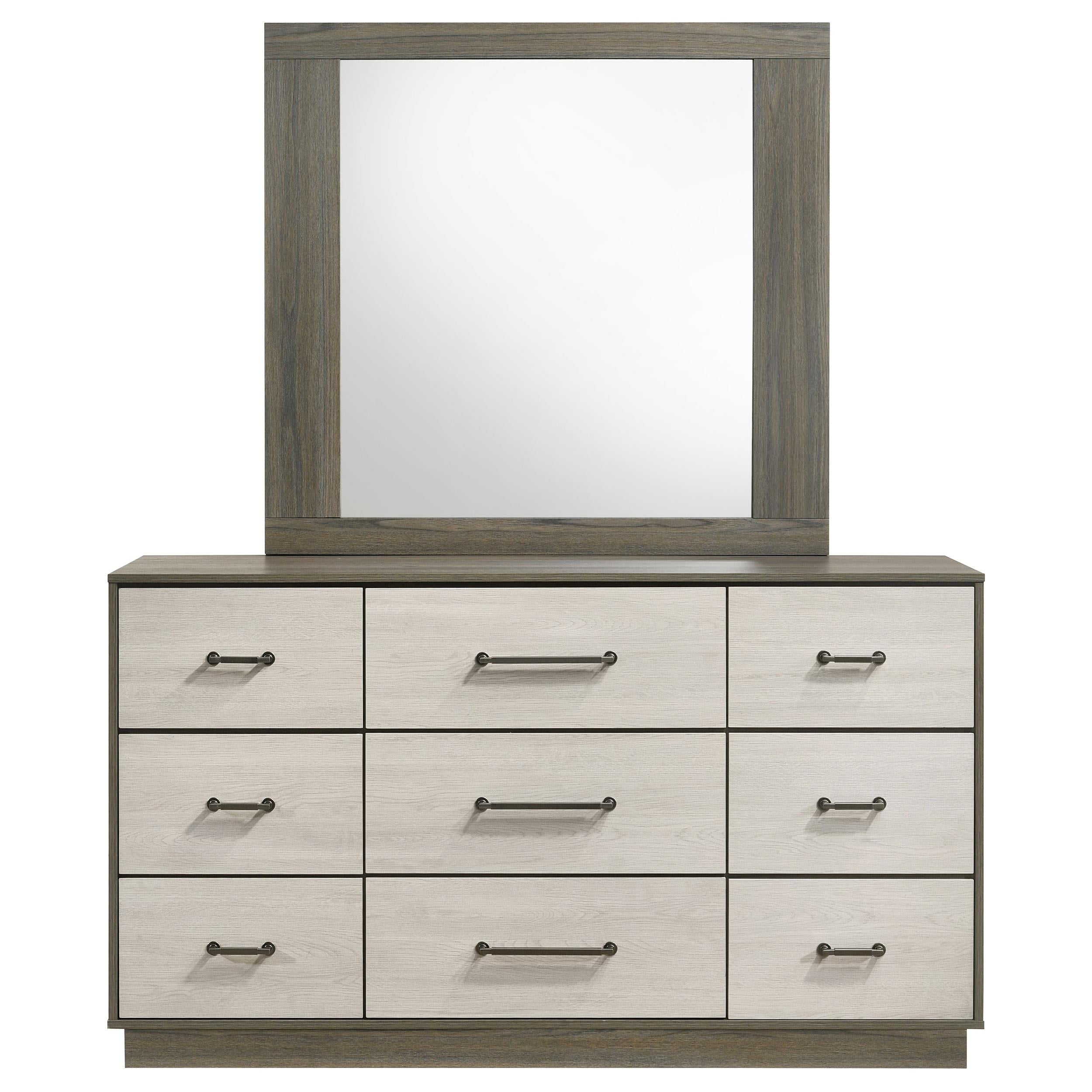 Coaster Furniture Fenwick 224983M 9-Drawer Dresser with Mirror - Grey Oak - Image 2