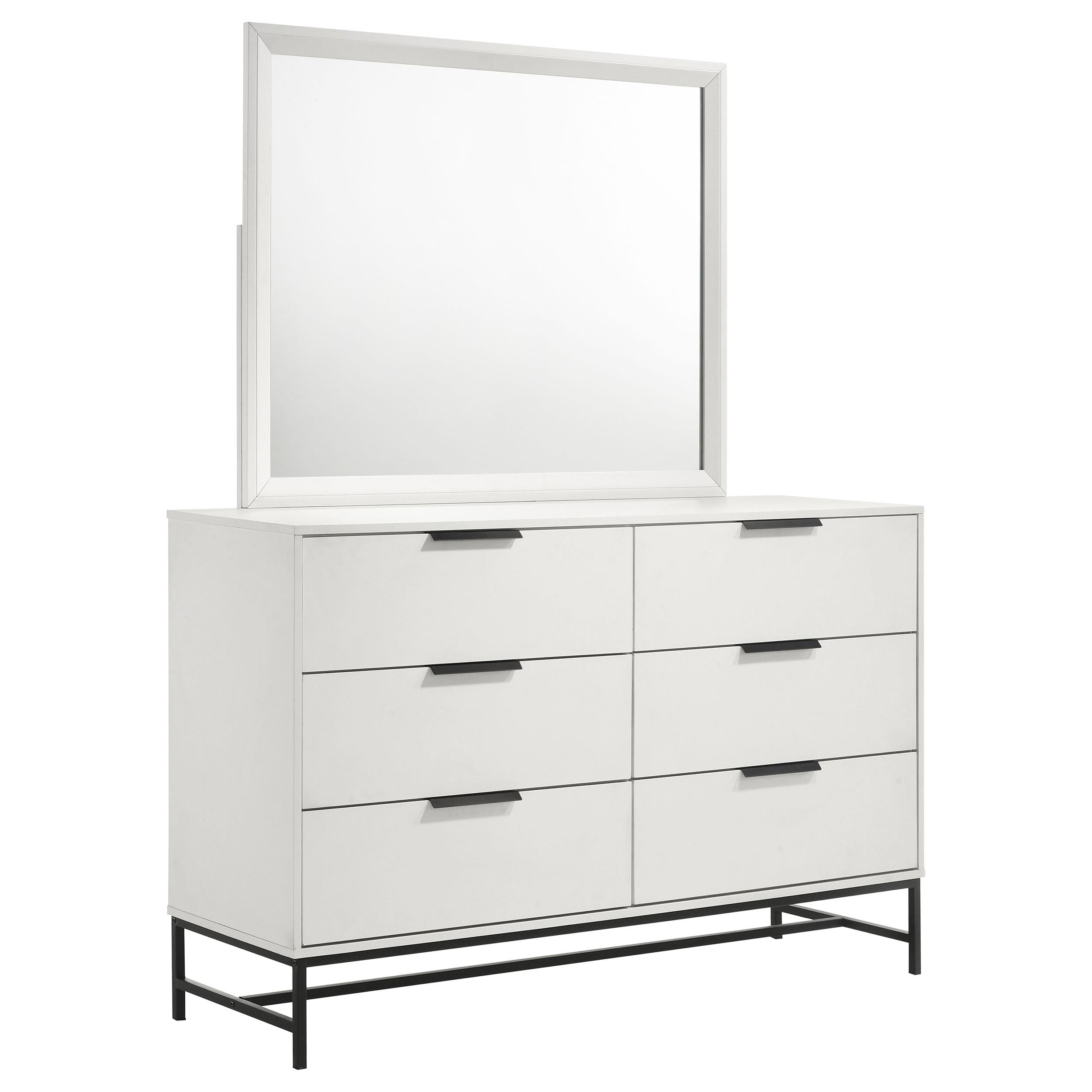 Coaster Furniture Sonora 224863M 6-Drawer Dresser with Mirror - White - Image 1