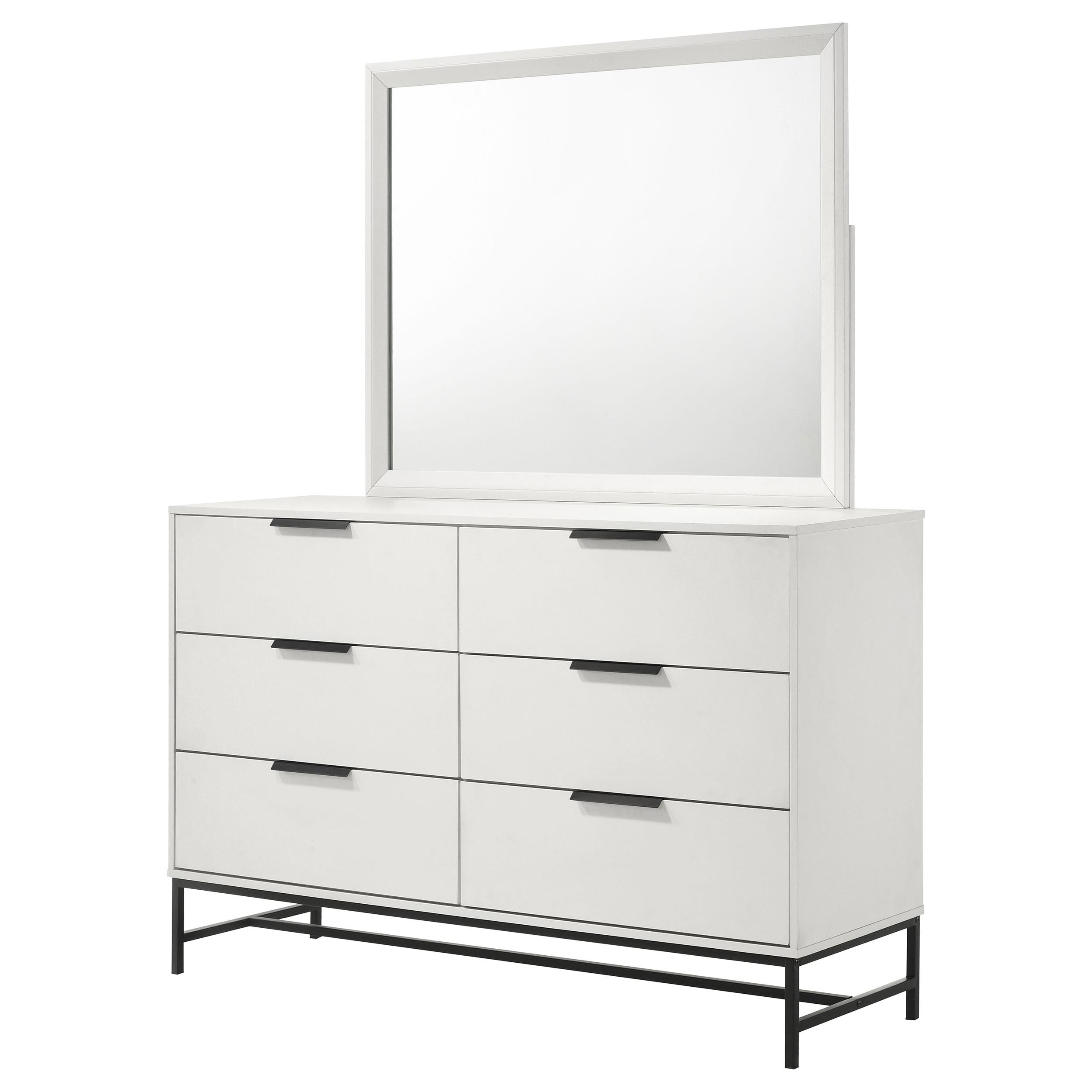 Coaster Furniture Sonora 224863M 6-Drawer Dresser with Mirror - White - Image 3