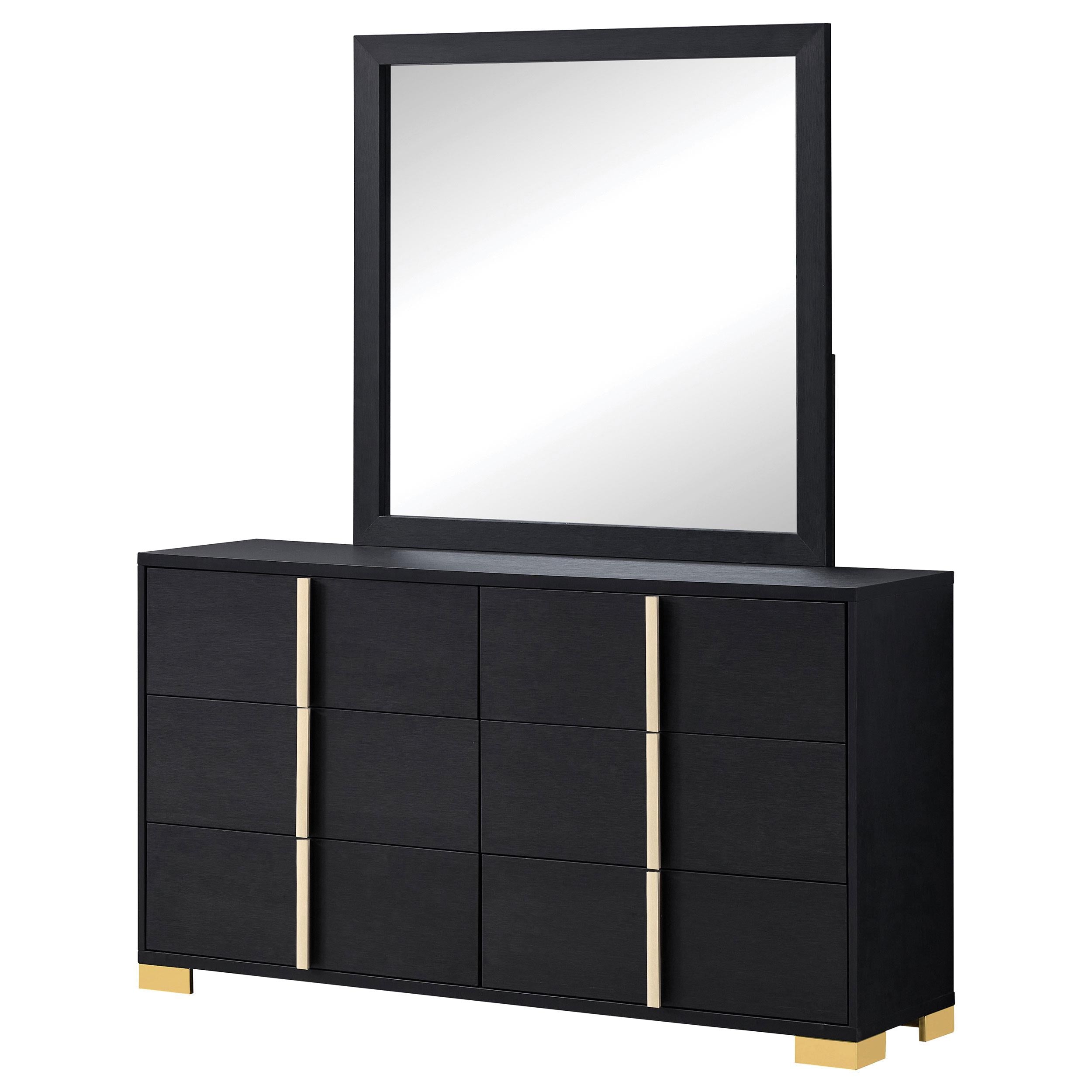 Coaster Furniture Marceline 222833M 6-Drawer Dresser with Mirror - Black - Image 3